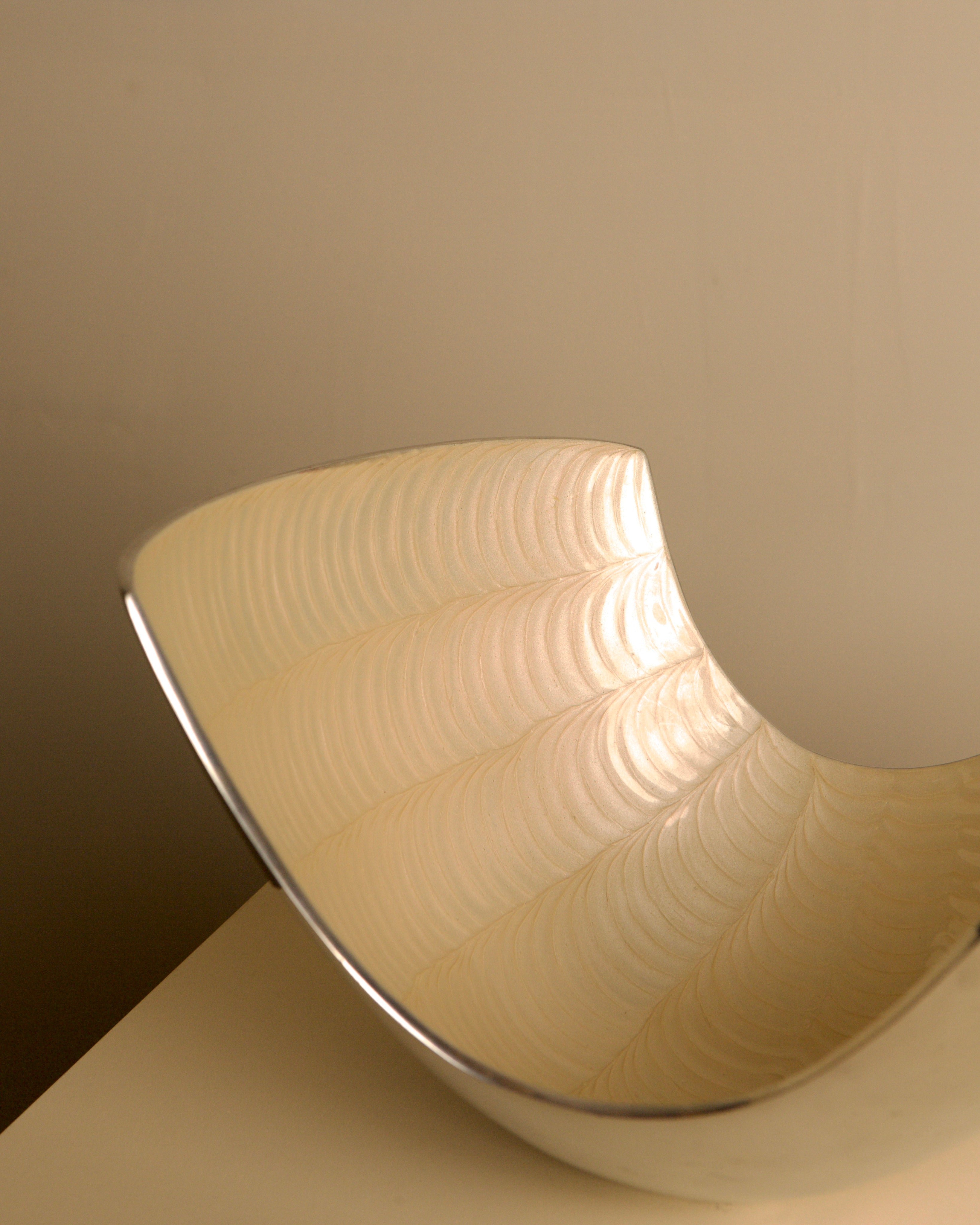 Large Sculptural Polished Aluminum Bowl by Brandani, Italy, 1980s — detail view