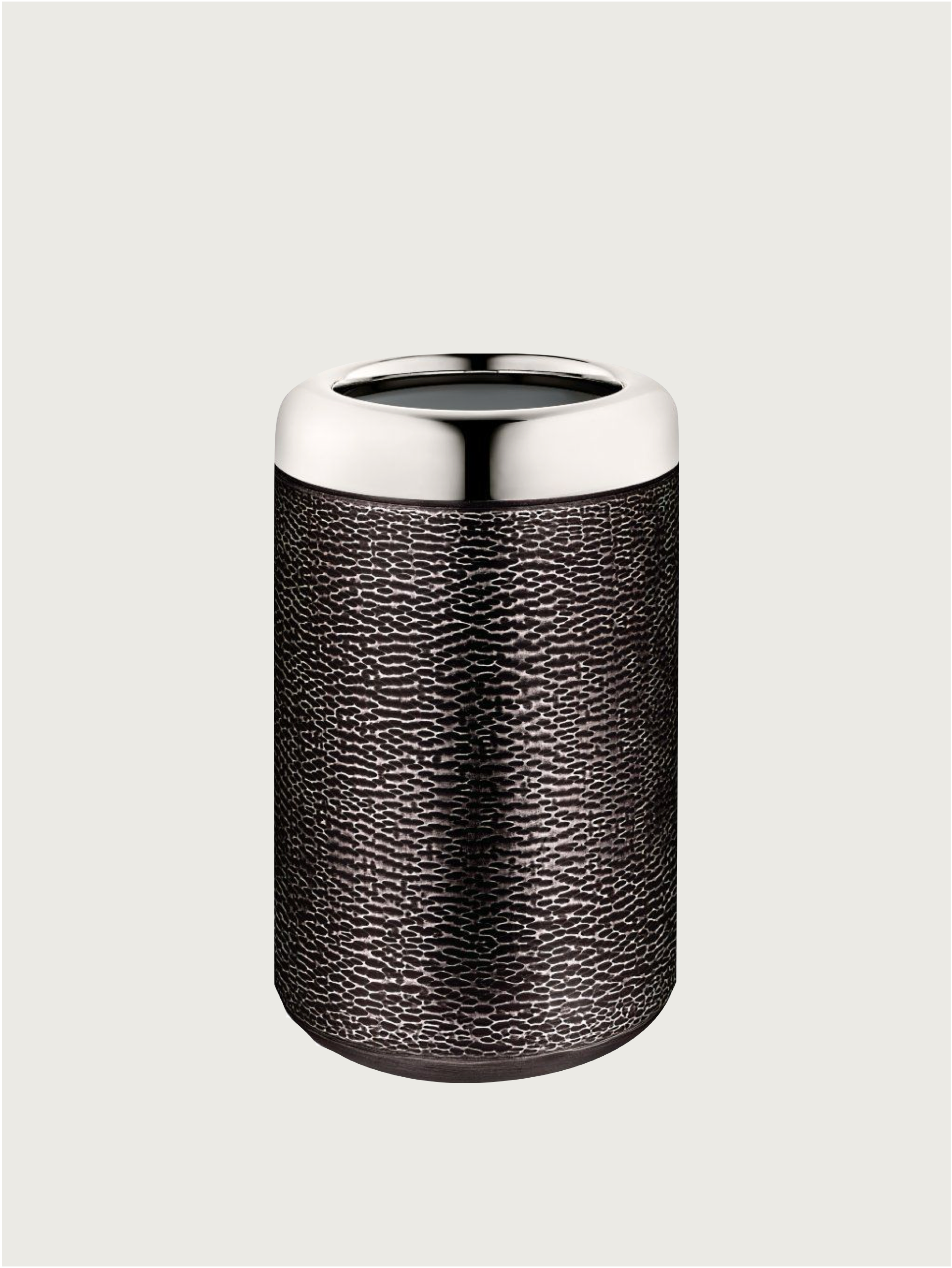 Wine Cooler in Burnished White Bronze — side angle showing textured surface