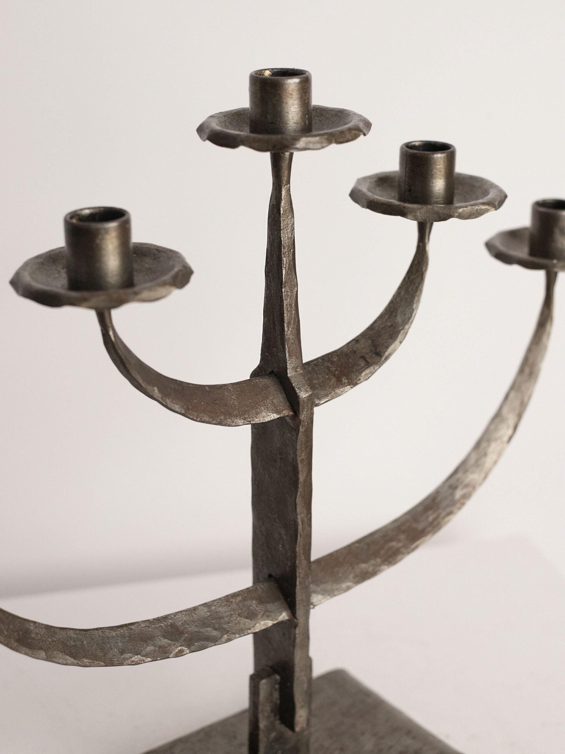 Vintage Hand-Forged Candle Holder in Metal — lifestyle setting