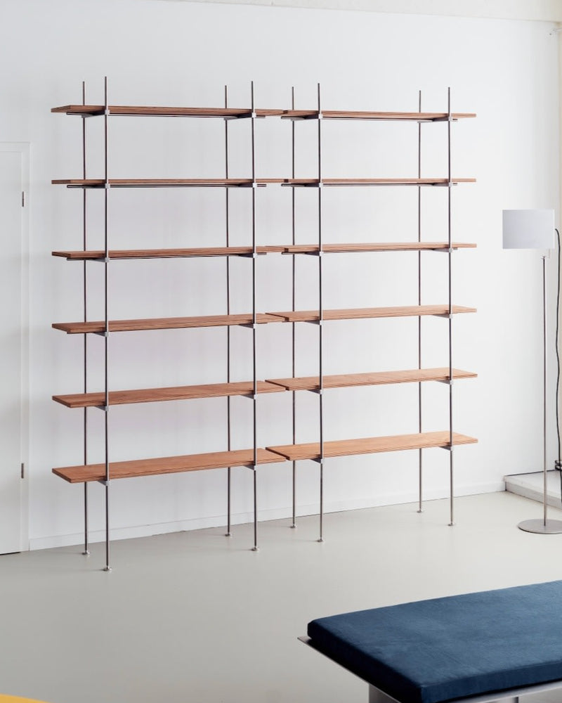 Spaghetti Shelf System by Frederik Fialin | The Oblist — wooden shelves, modern design