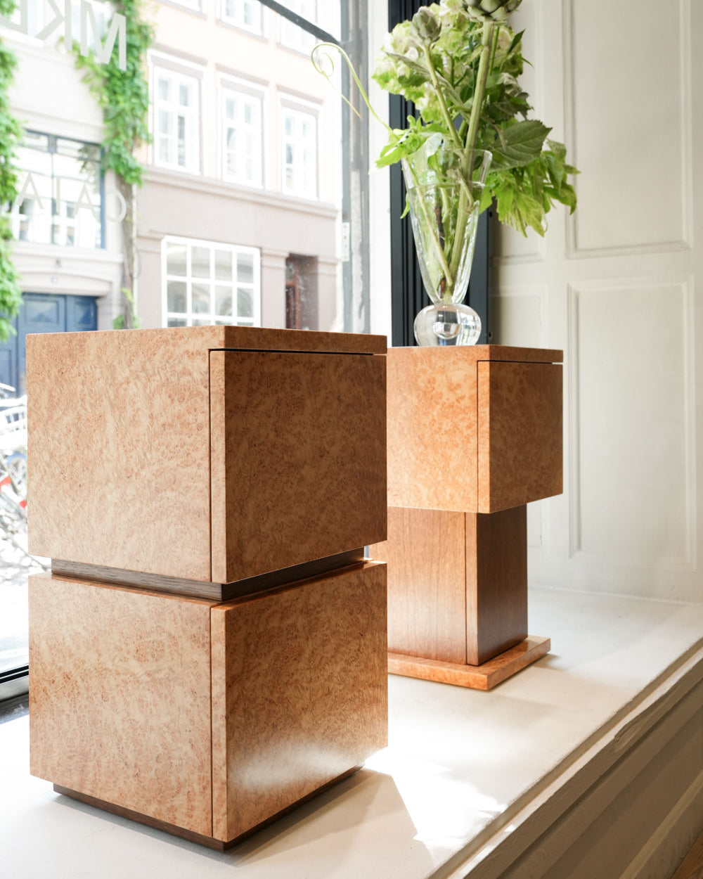 Bohult Uno' Bedside Table — side angle showing light wood finish and modern design