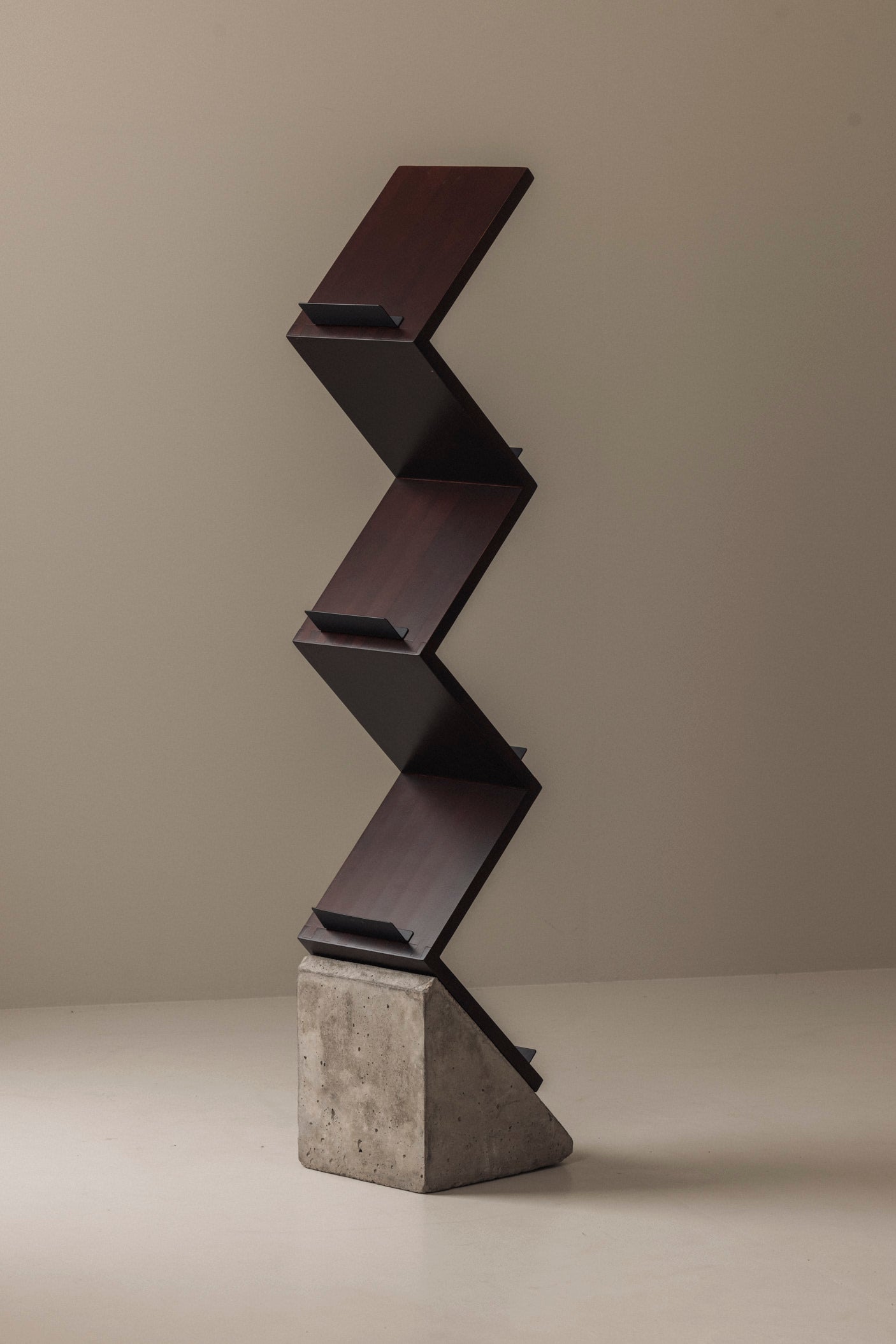 Magazine ‘Zink’ shelf by Jonas Bohlin for Källemo, Sweden 1984 — side angle