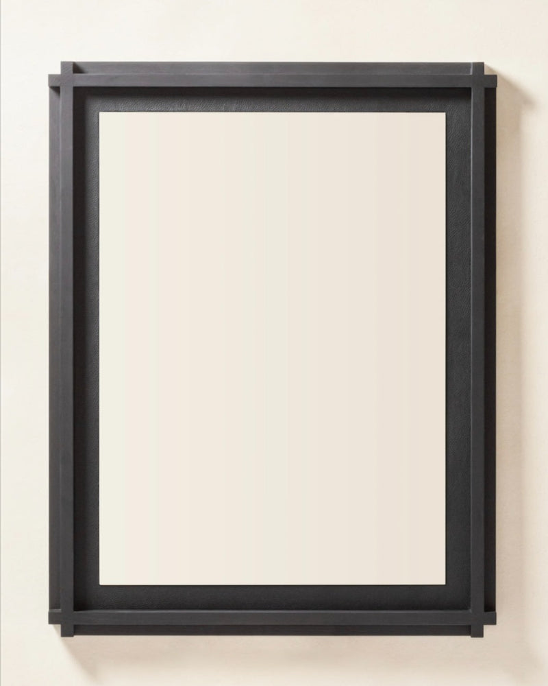 Structura black framed mirror by Giobagnara on white wall