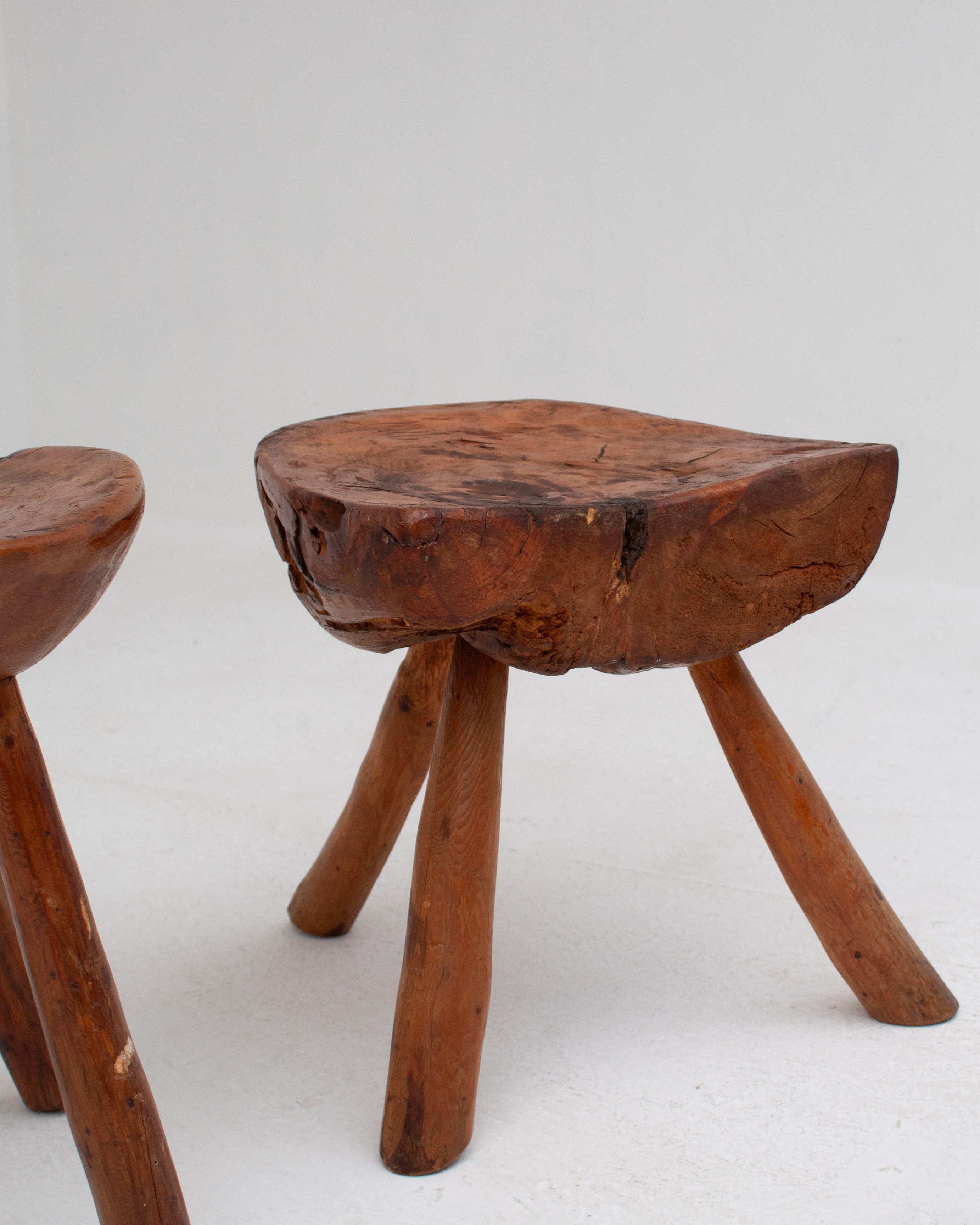 Pair Side Table in Wood and Elm