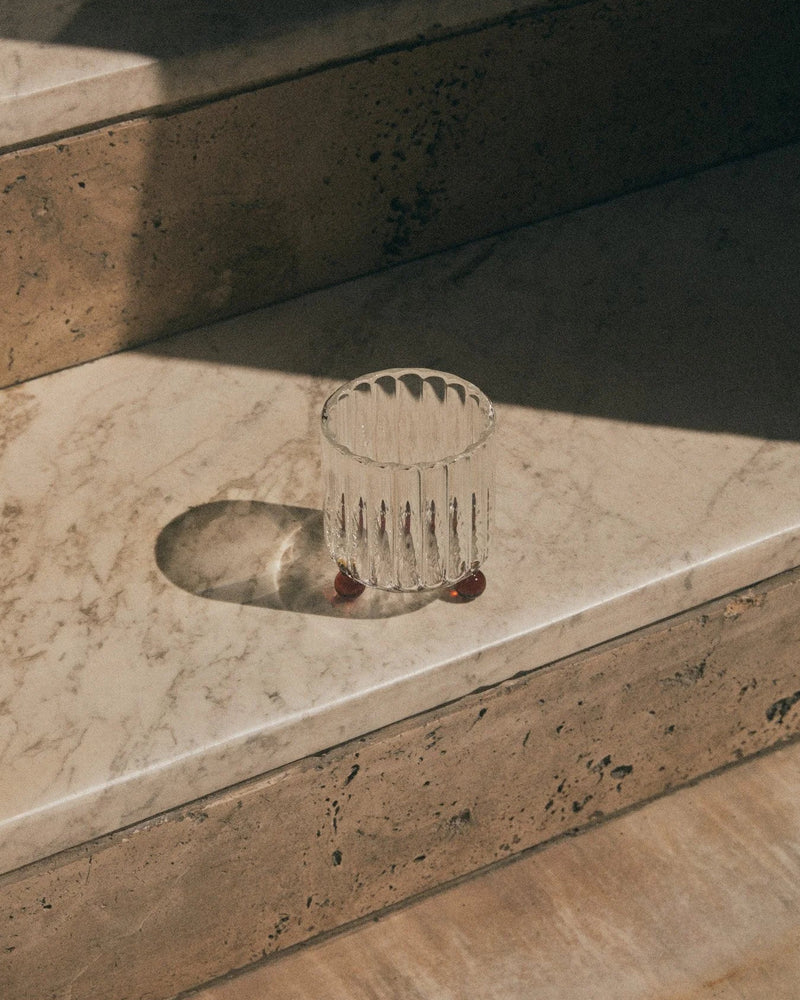 High Spirits — Hand-blown Lowball Glass in Red Amber by Agustina Bottoni | The Oblist