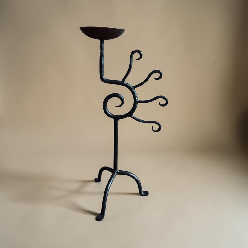 Iron Sculptural Candleholder by Flock Studio | The Oblist