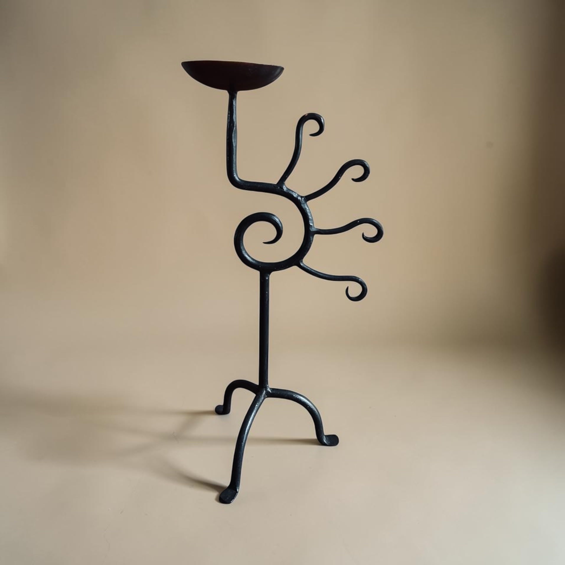 Iron Sculptural Candleholder by Flock Studio | The Oblist