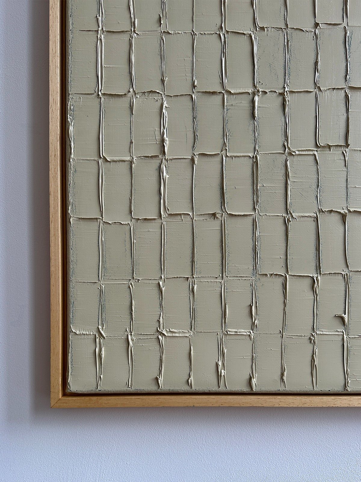 Buff Titanium - Heavy Strokes' Painting — close-up of textured canvas in neutral tones