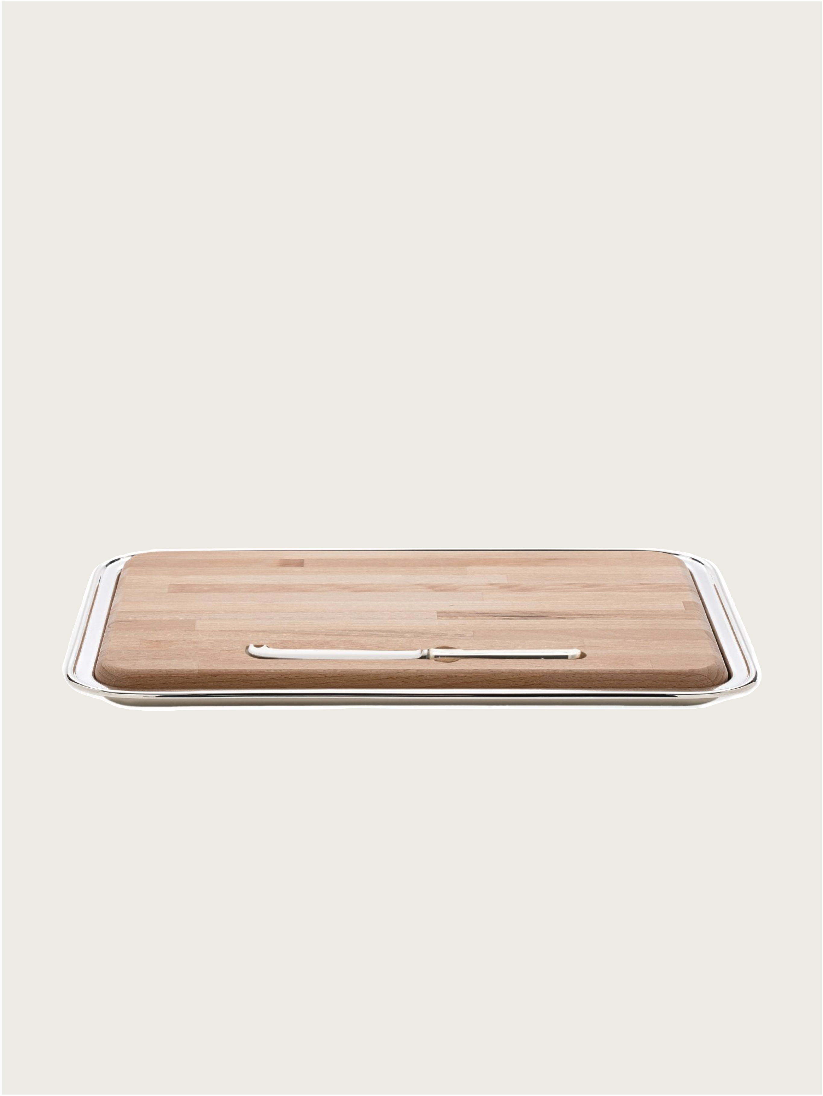 Silver-plated and beech wood Set by zanetto | The Oblist — handcrafted serveware accessories