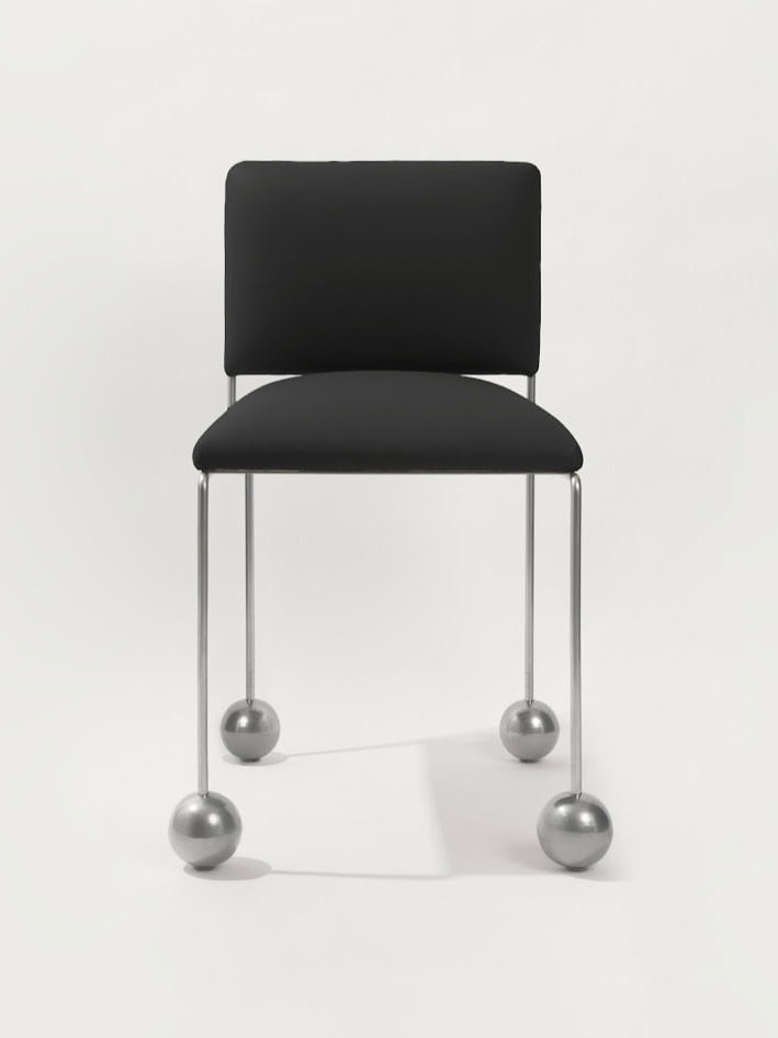 Ball Foot Sculptural Chair in (vegan) leather — alternate view