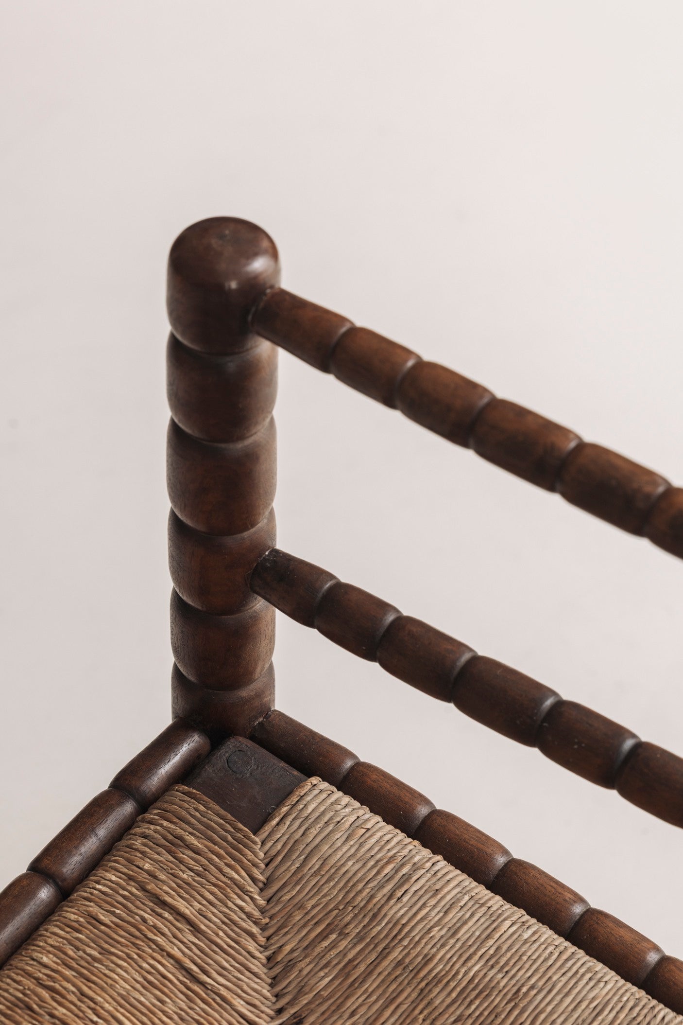 Sculptural French 'Bobbin' armchairs, 1950s — additional view