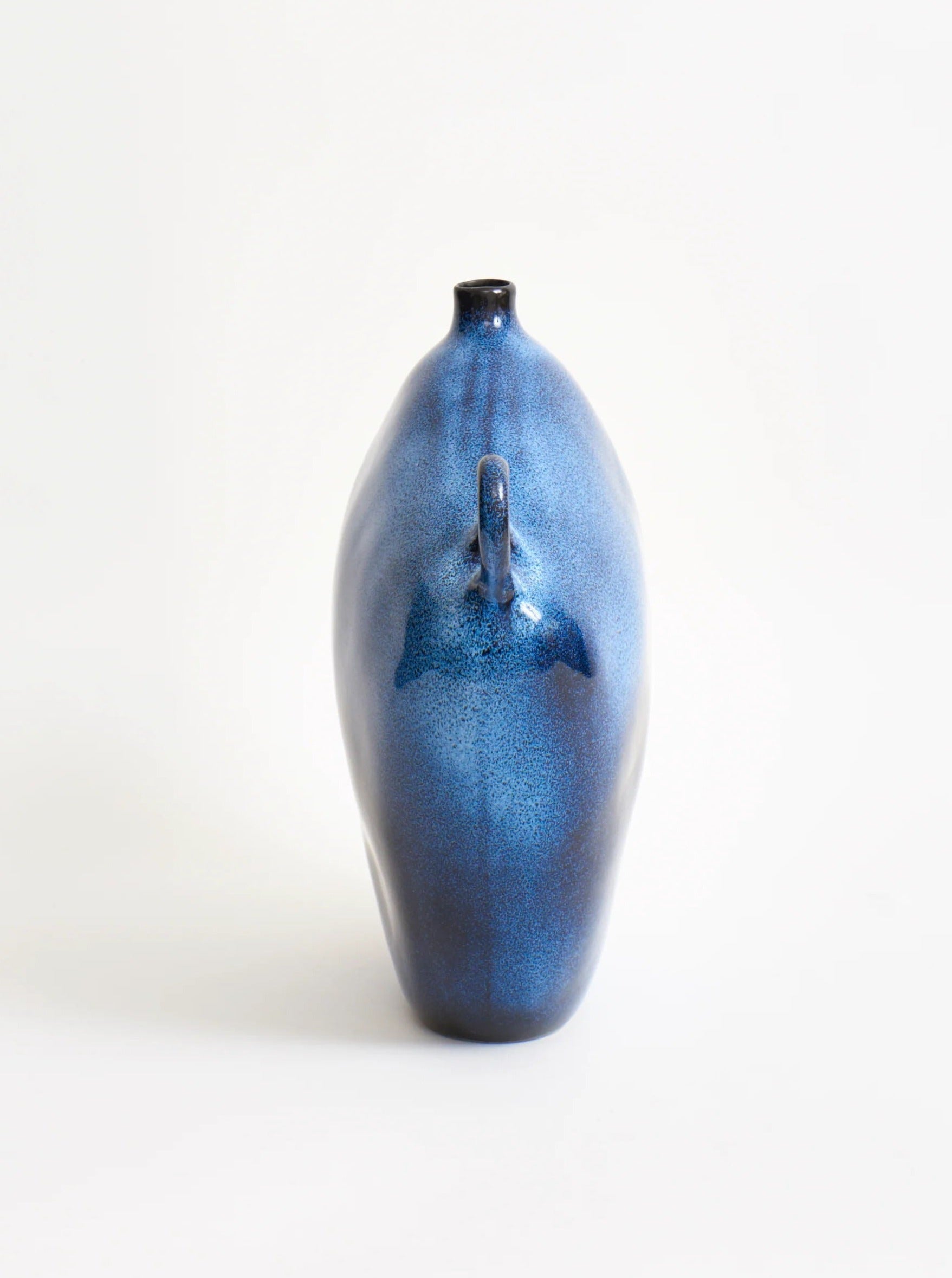 Maria Vessel - Midnight Blue — side view highlighting glossy blue ceramic finish