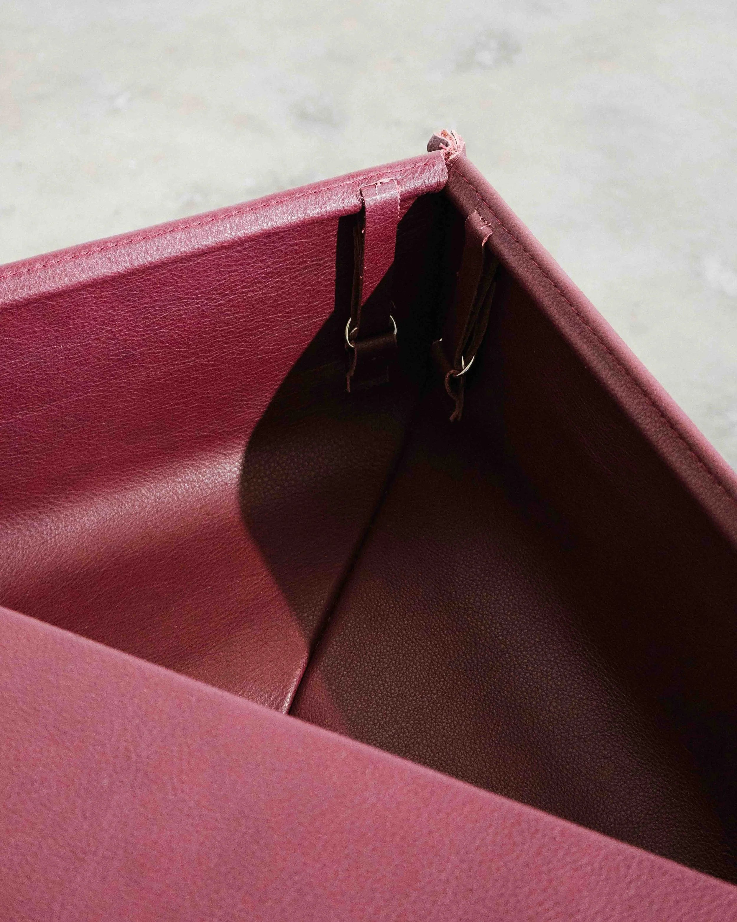 FINN Leather Side Table by Séjour Studio — side angle