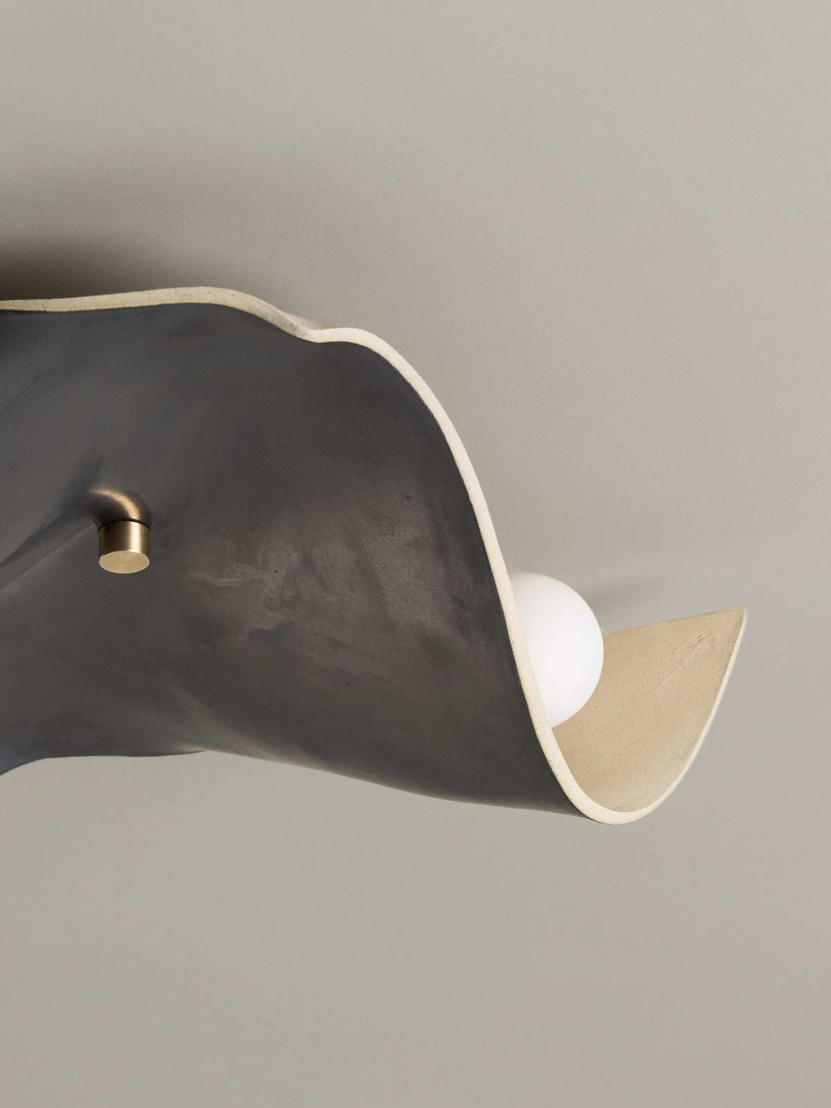 Shan Flush Mount, Graphite — side angle