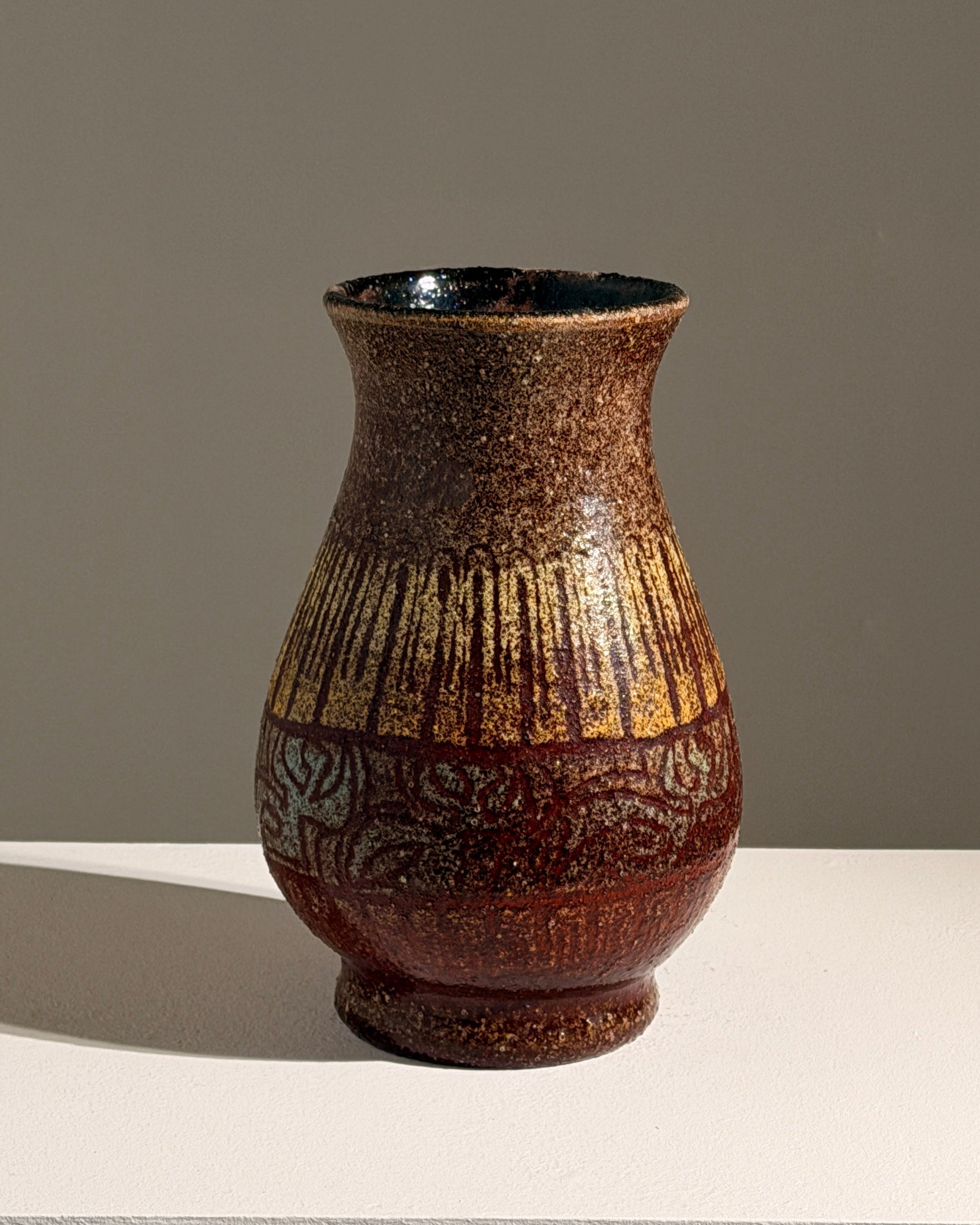 Rare ceramic vase by the Accolay potters, France, circa 1960.  by Figuresdesign | The Oblist