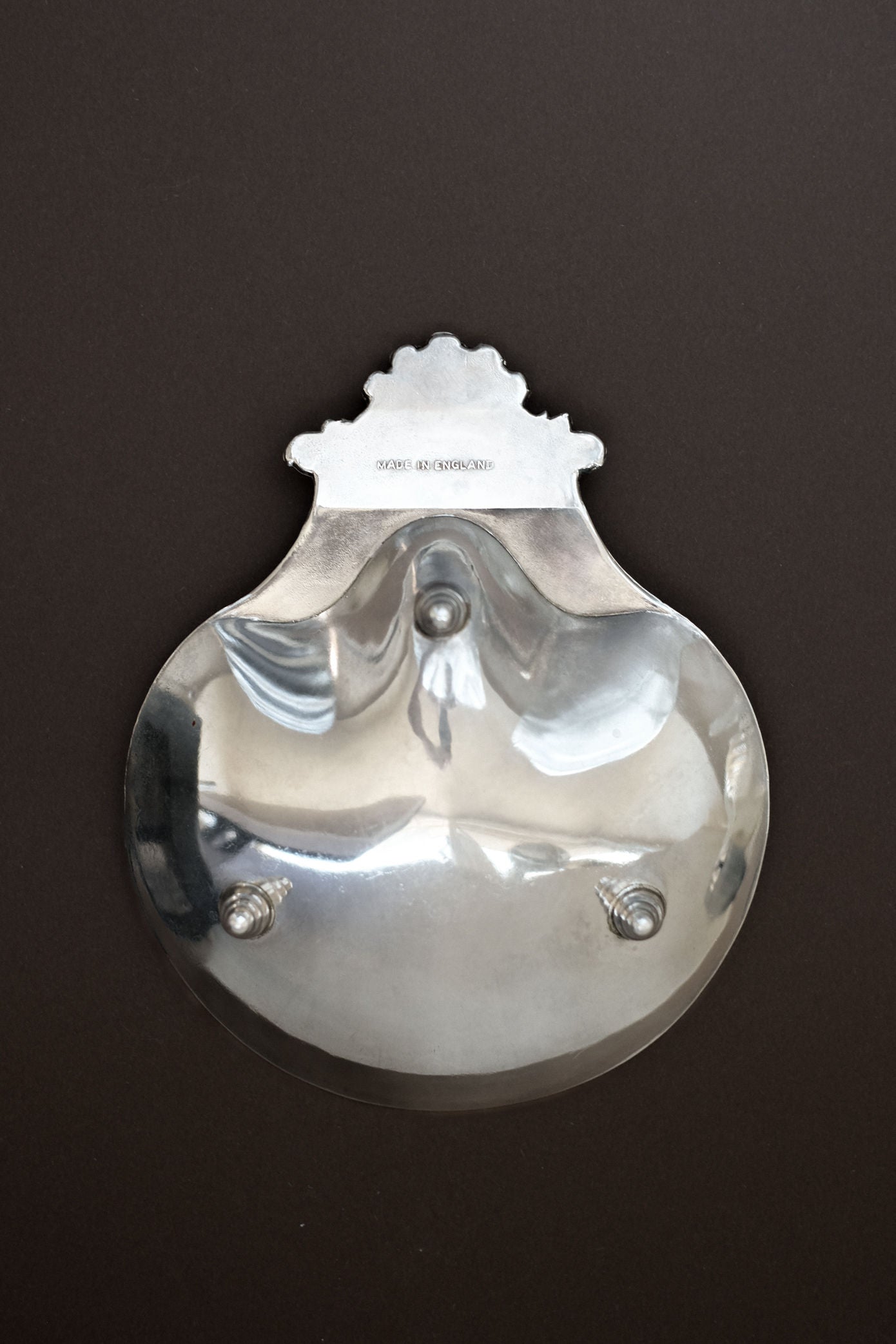 Silver-Plated Shell Vide-Poches — side view showing reflective surface