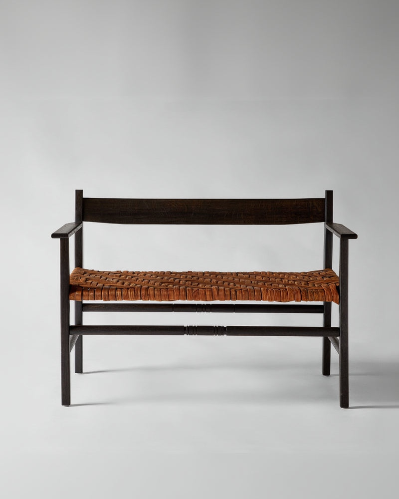 Silo Settee by fern | The Oblist — handcrafted wood and woven leather