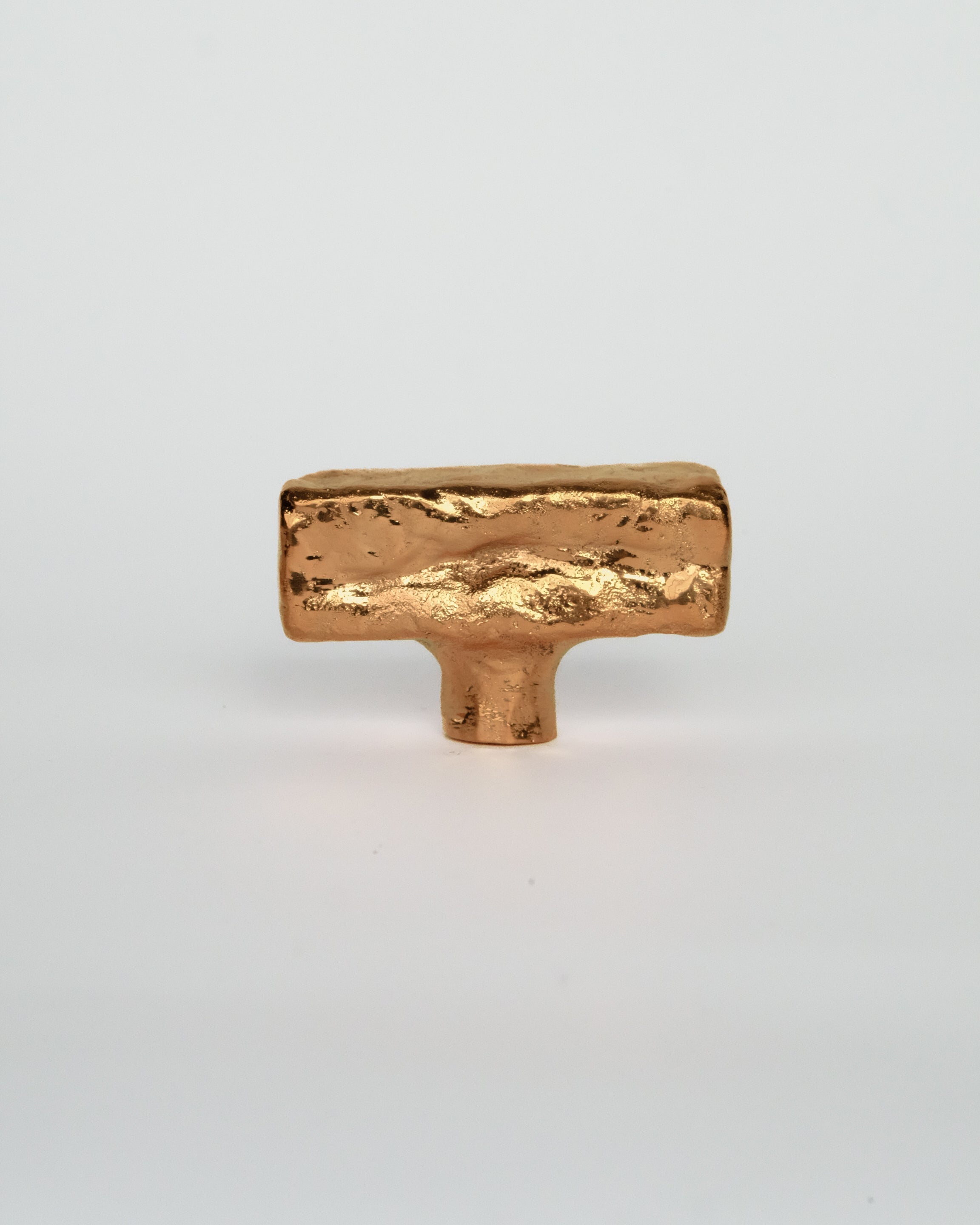 ISLE Cabinet Knob/Wall Hook Medium — front view of textured gold finish