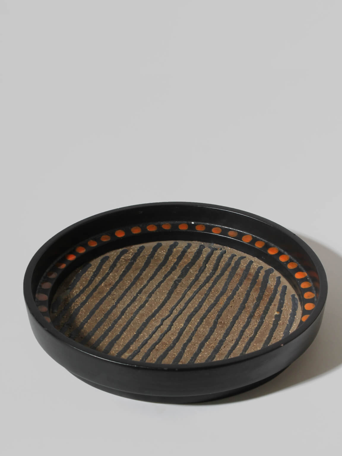 Mari Simmulson Geometric Large Ceramic Bowl, For Upsala-Ekeby, Sweden, 1960s — side angle