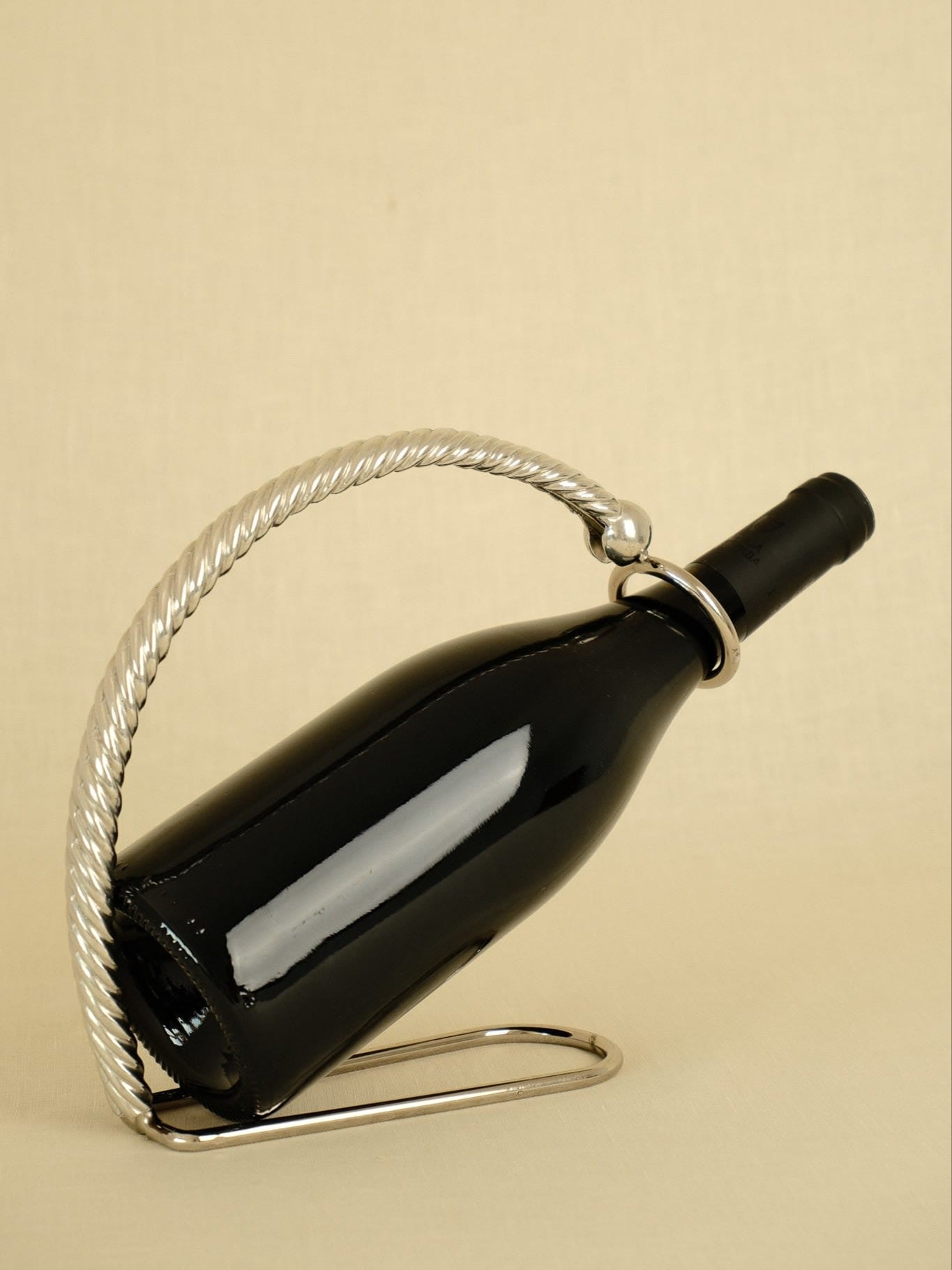 Chrome-Plated Metal Bottle Holder — lifestyle setting