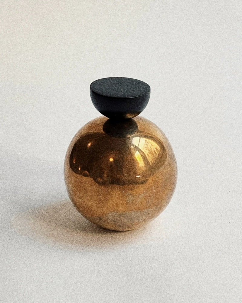 CERCLE Cabinet Knob Half by Maha Alavi | The Oblist — brass and black finish