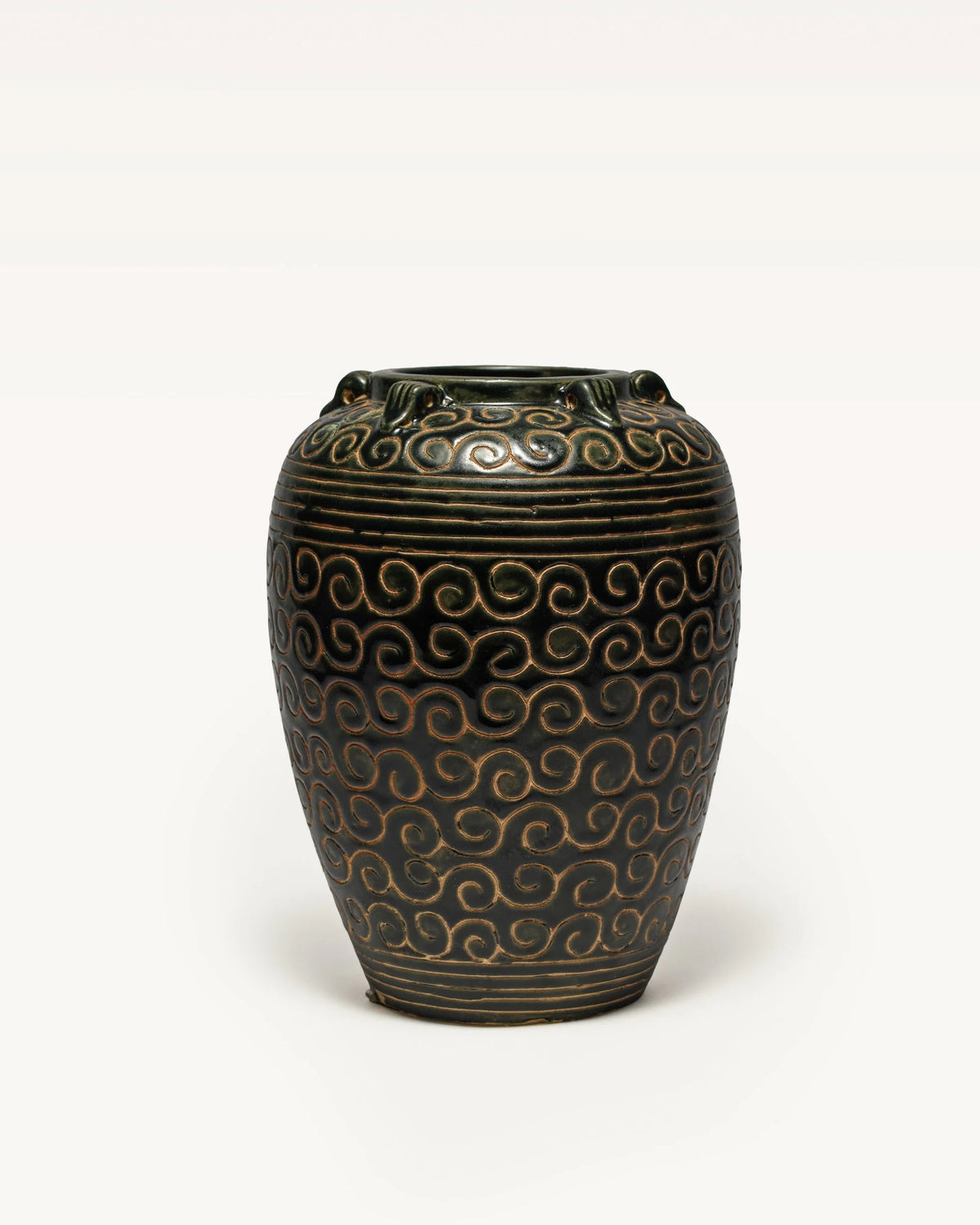 Scroll Pattern Ceramic Vase by Galerie MLS | The Oblist