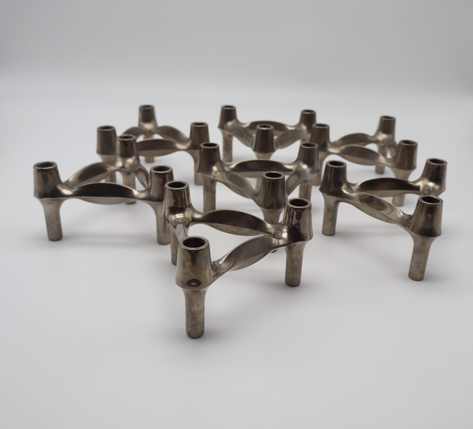Stoffi & Nagel BMF Modular Candleholder – West Germany 1970s – Stackable Chrome Mid Centur — lifestyle setting