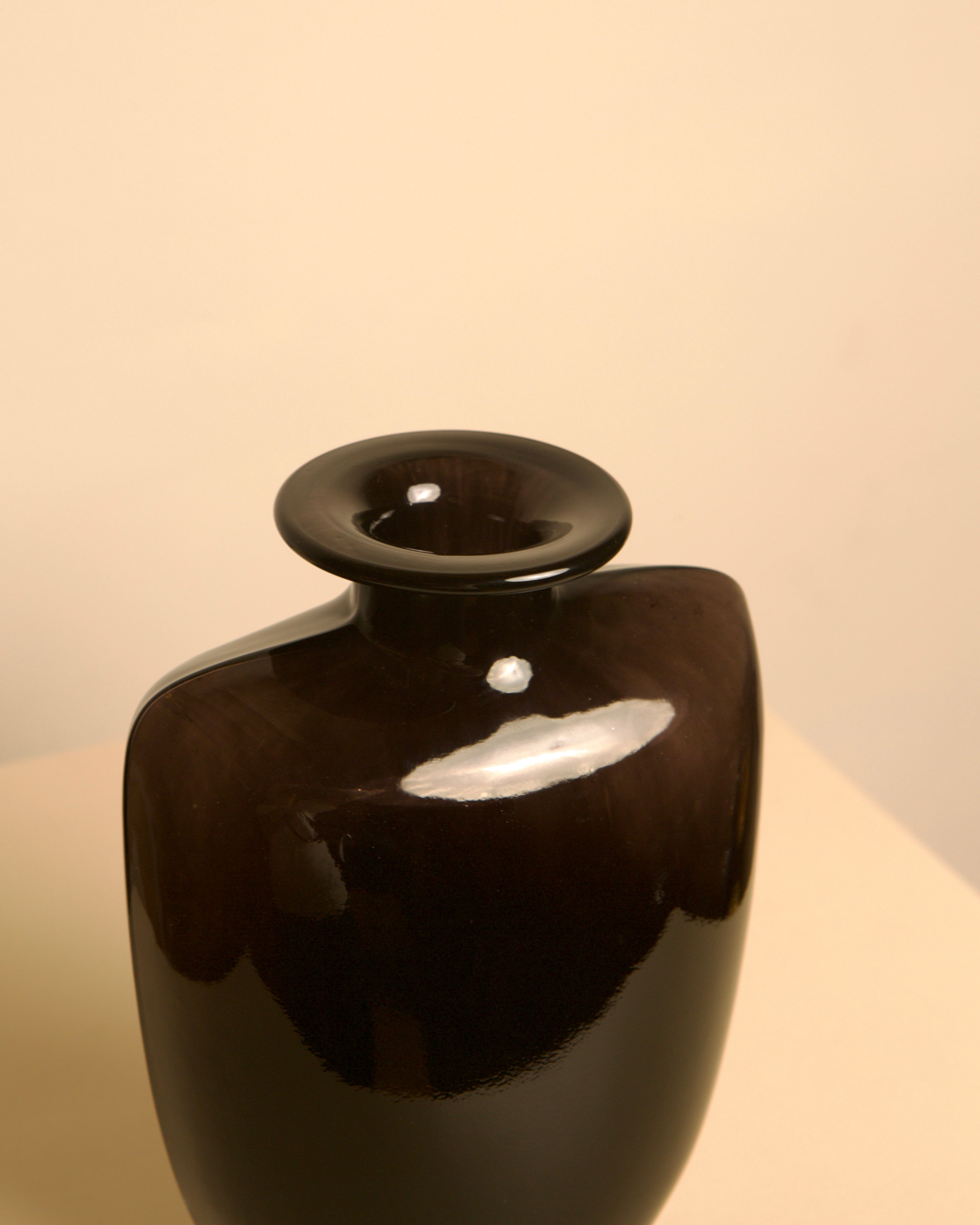 Pair of dark glass vases, Kjell Engman for Kosta Boda, Sweden, 1980s — in context