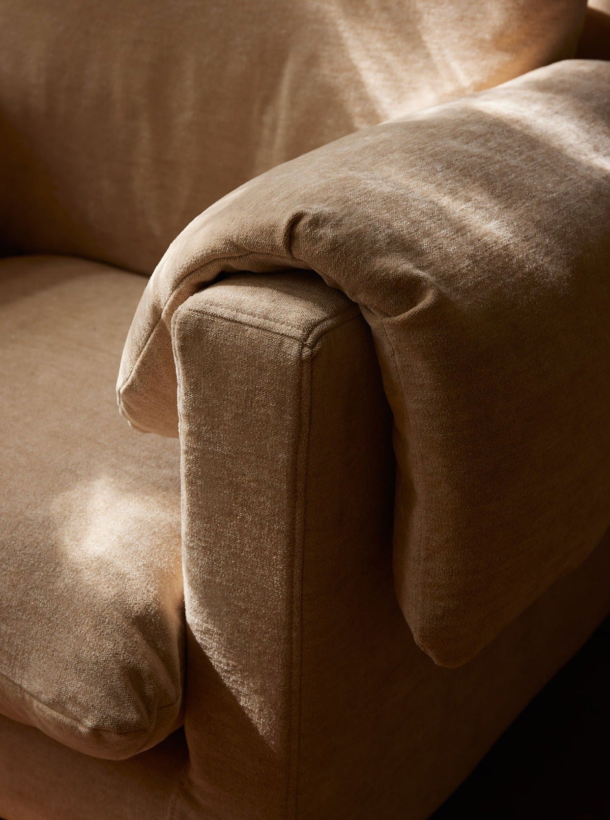 La Plume Armchair in Villa Nova Atlantis Fabric — side angle