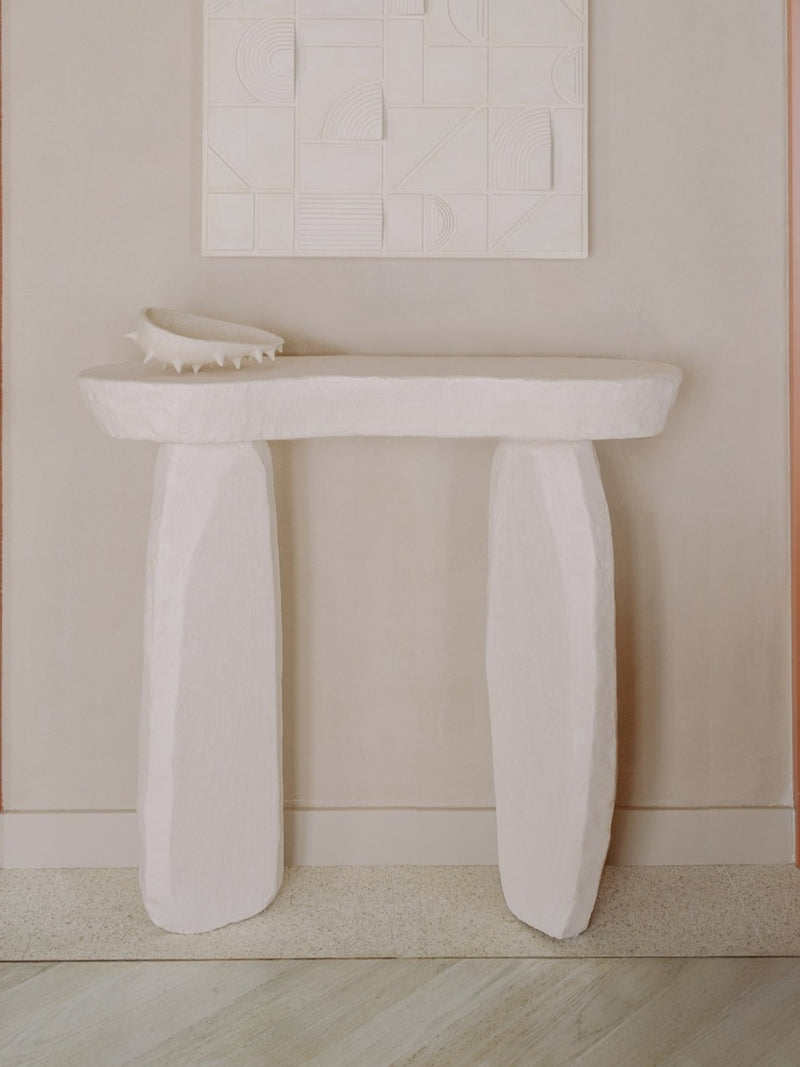Ruins Console 1.0 — close-up of textured white surface against wall
