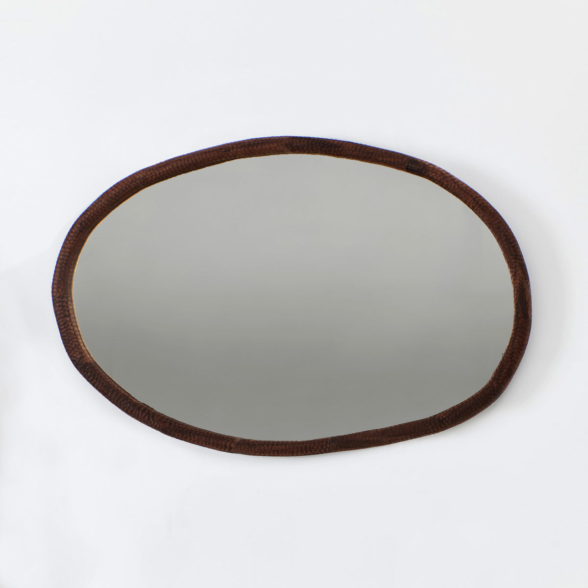 Oval Amarante gouged wood Mirror — in context