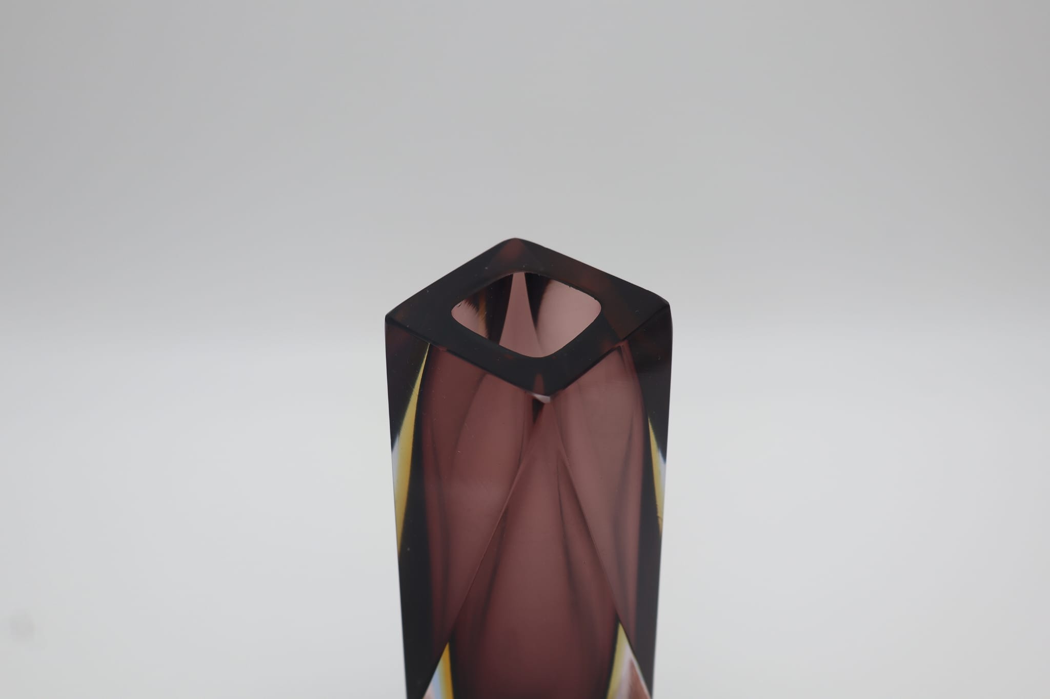 Murano Sommerso Vase by Flavio Poli for seguso, 1960s — top view highlighting deep purple glass