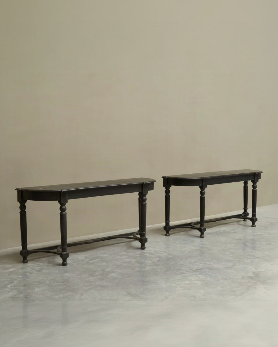 Pair of Ebonized Console Tables Early 19th Century by ORNAMENTUM | The Oblist