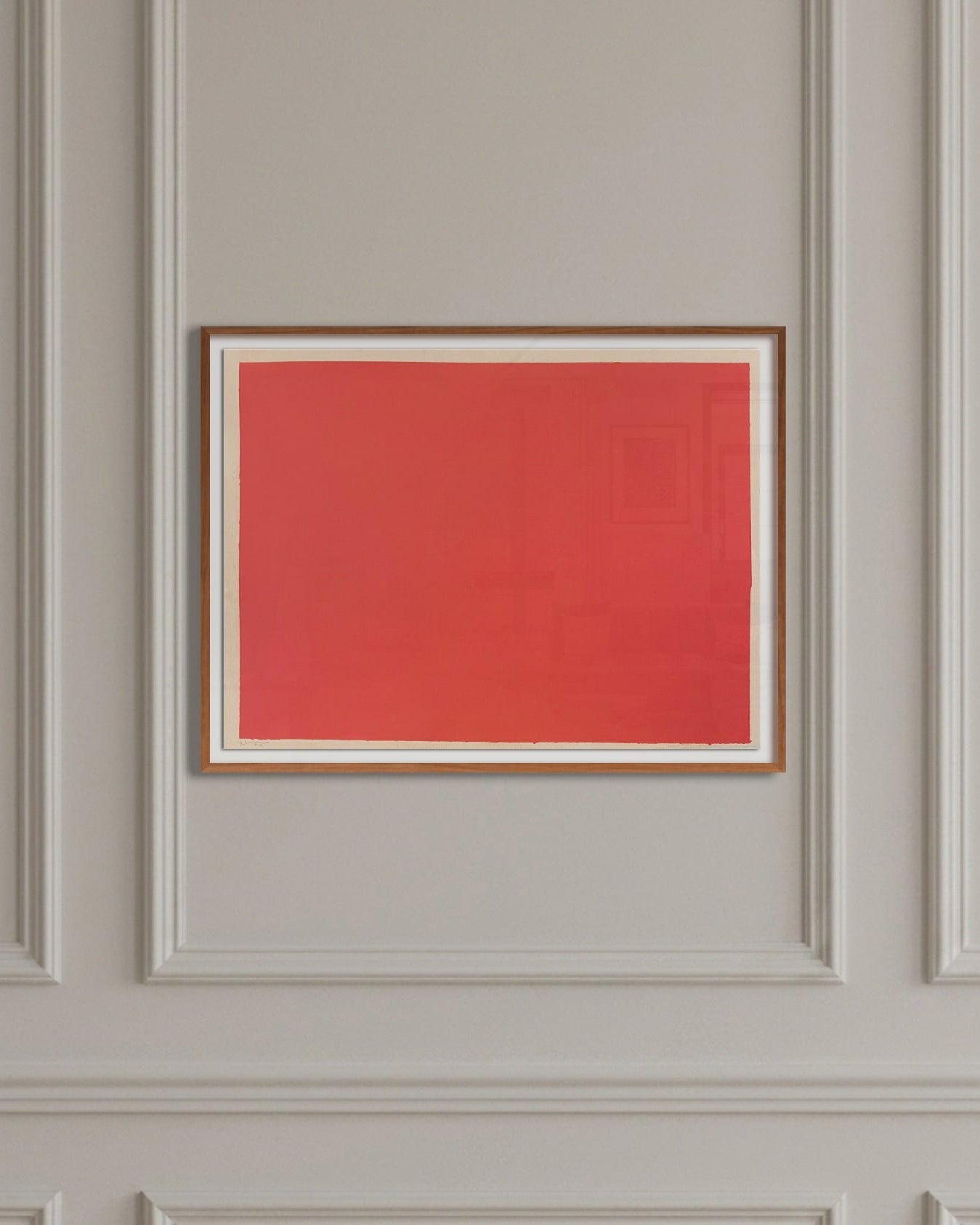 "Three Layers of French Red" Dye and Pigment on Aged Paper — detail view