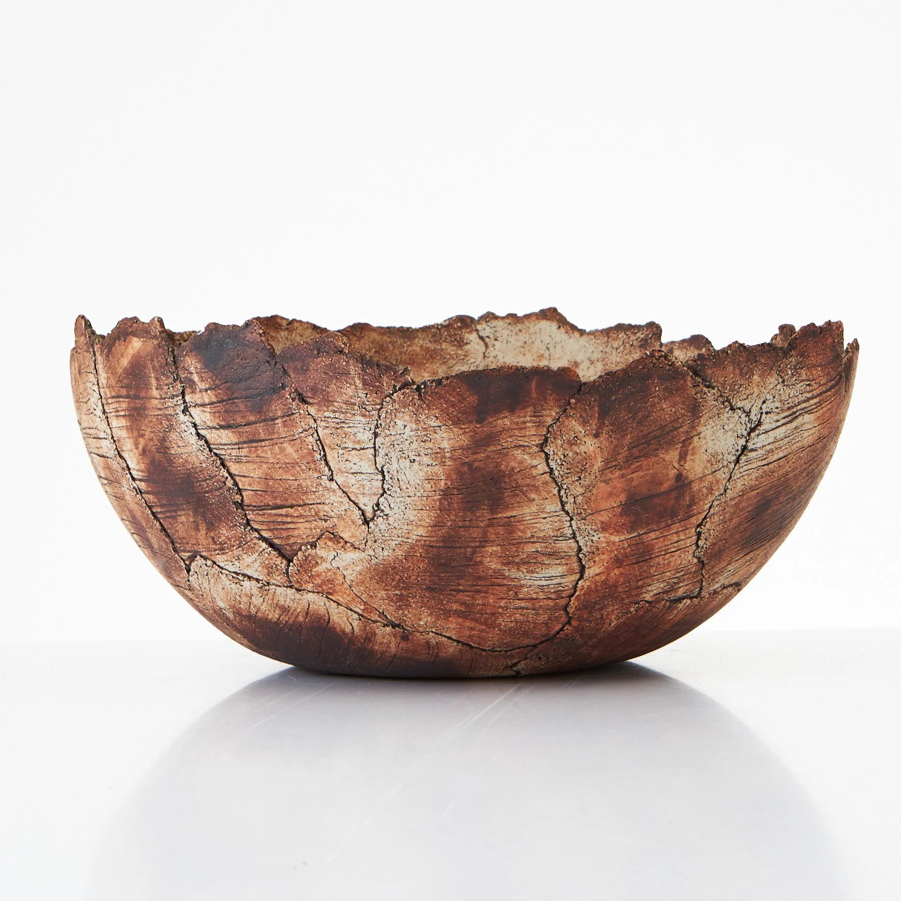 Very large stoneware bowl by Ulla Viotti — side angle