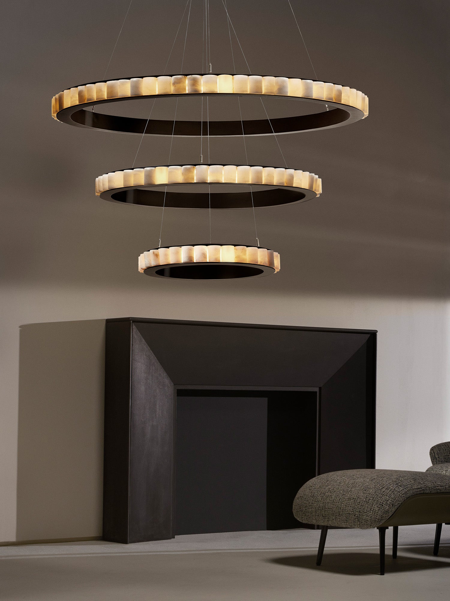 AVALON Triple Chandelier With Ceiling Rose by CTO Lighting | The Oblist — modern design, warm tones