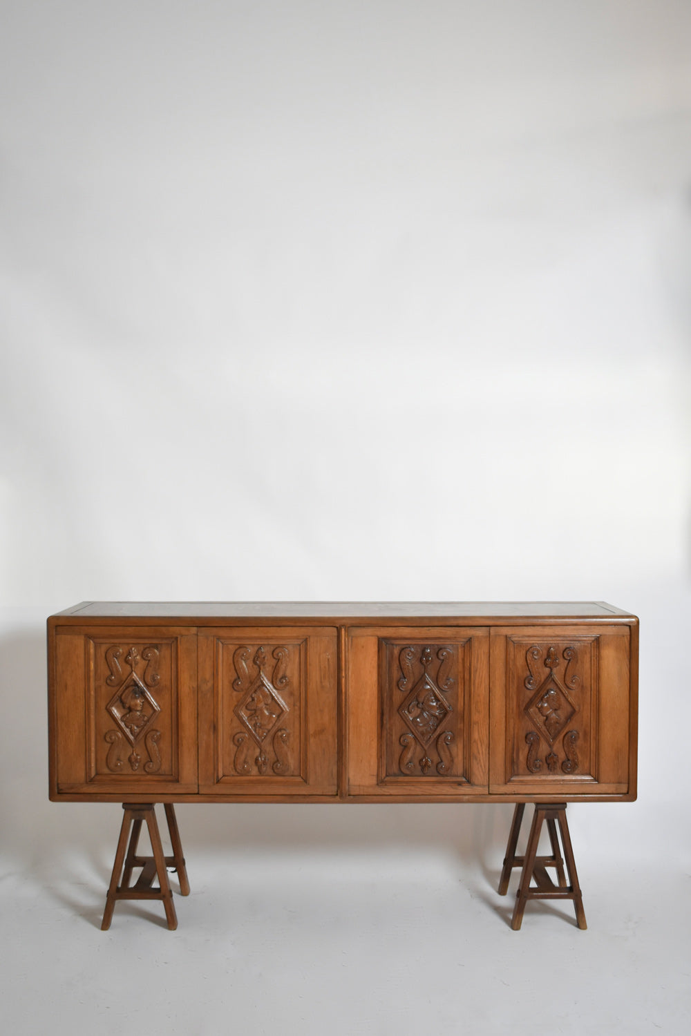Oak sideboard, 1950s — side angle
