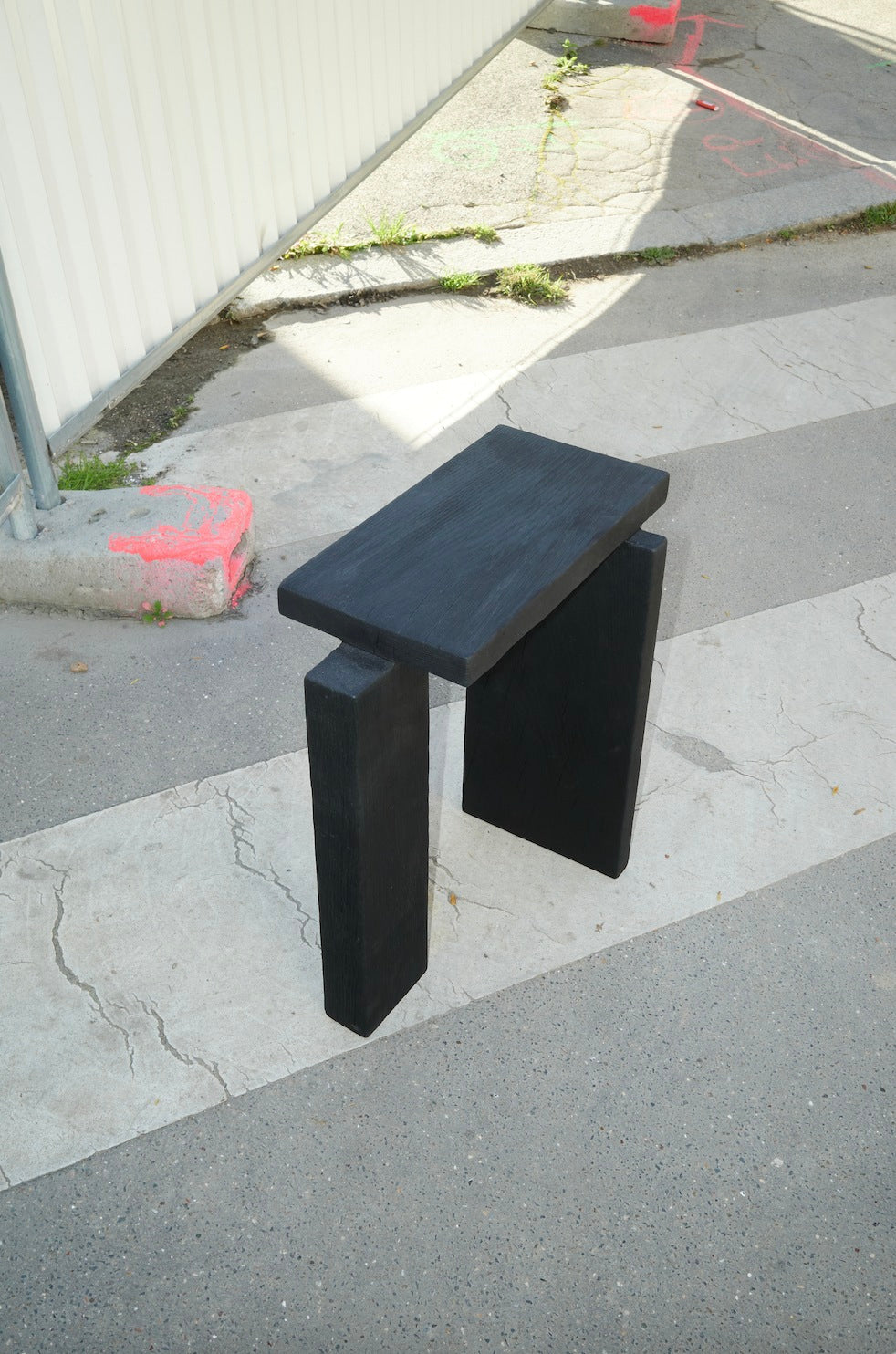 PERFORMACE SIDE TABLE IN BURNT OAK — side angle