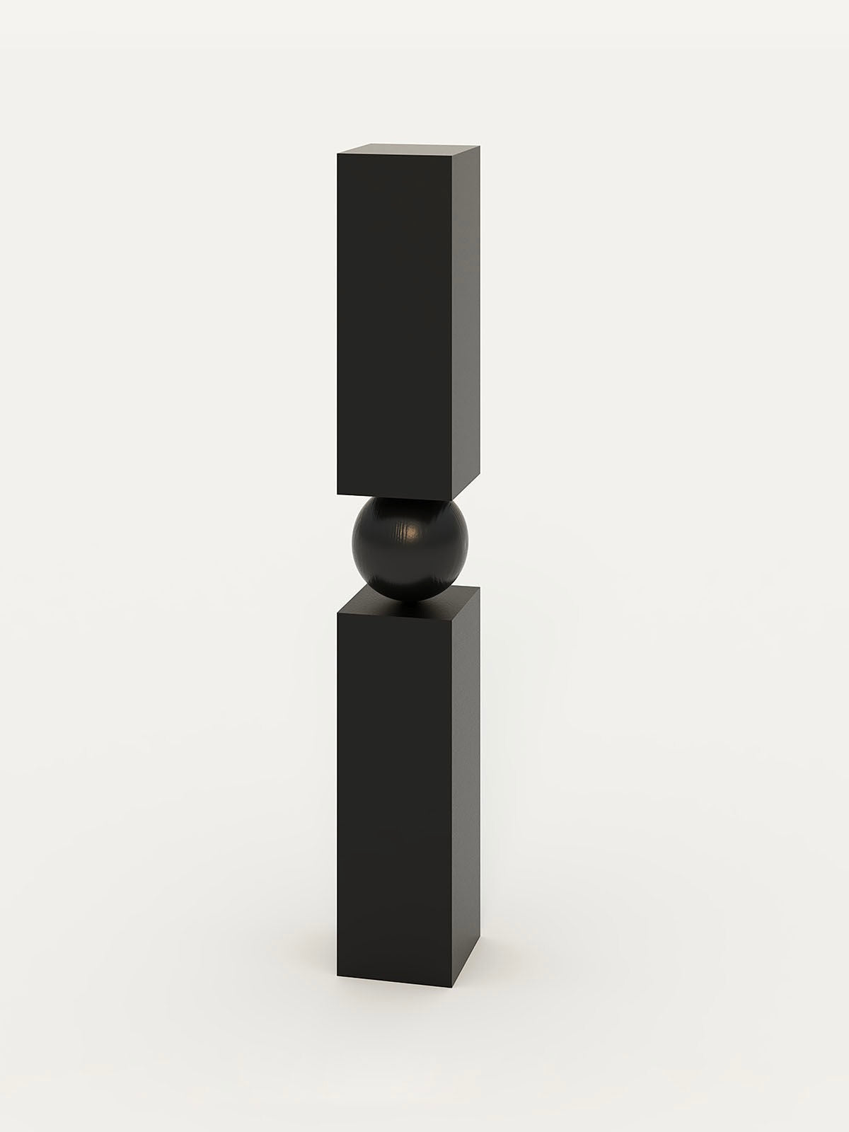 Pecan' Long Shelf — close-up of black wood with round accent