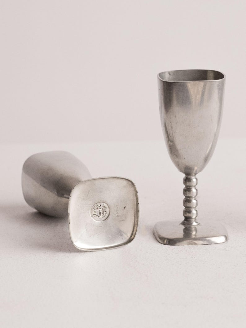 Vintage Brødrene Mylius Pewter Drinkware Sets — lifestyle setting
