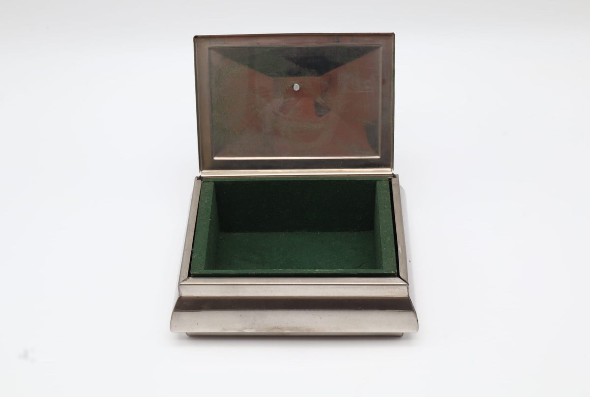 Dutch Art Deco Metal Cigar Box – Netherlands, c. 1930s — lifestyle setting