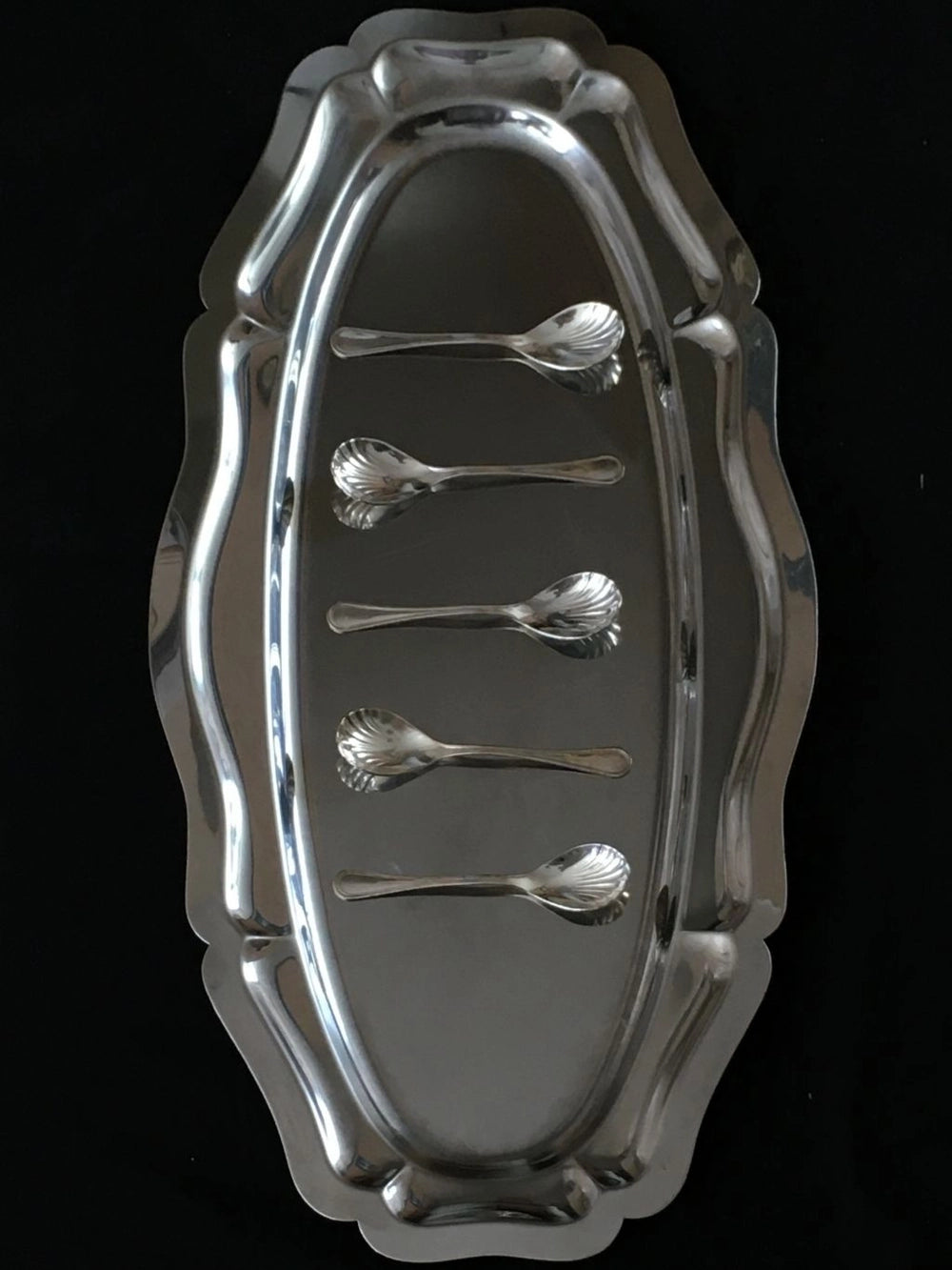 Vintage Italian Silver-Plated Dessert Spoon Set (Set of 5) by Blisse | The Oblist
