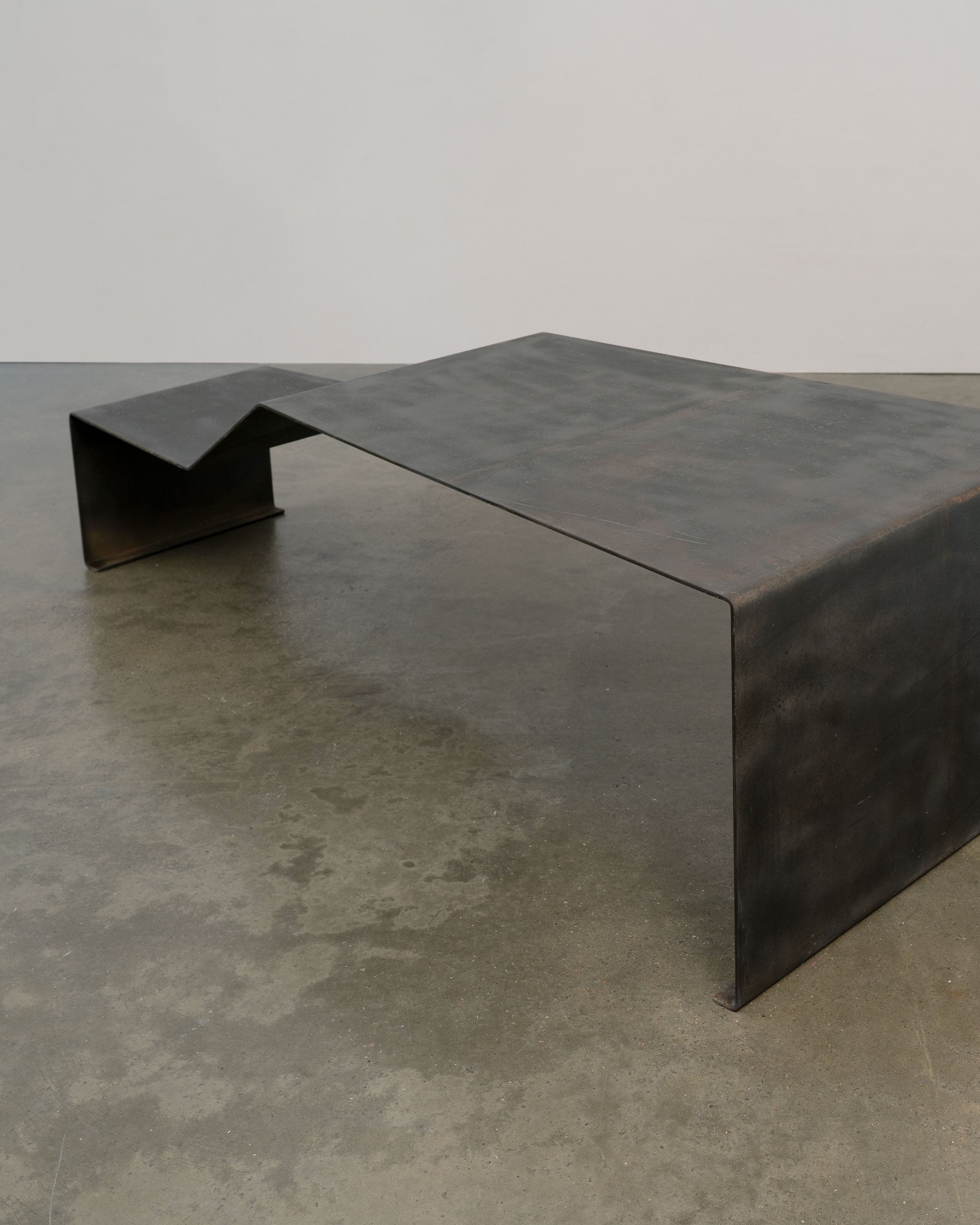 Large Patinated Steel Bench / Coffee Table