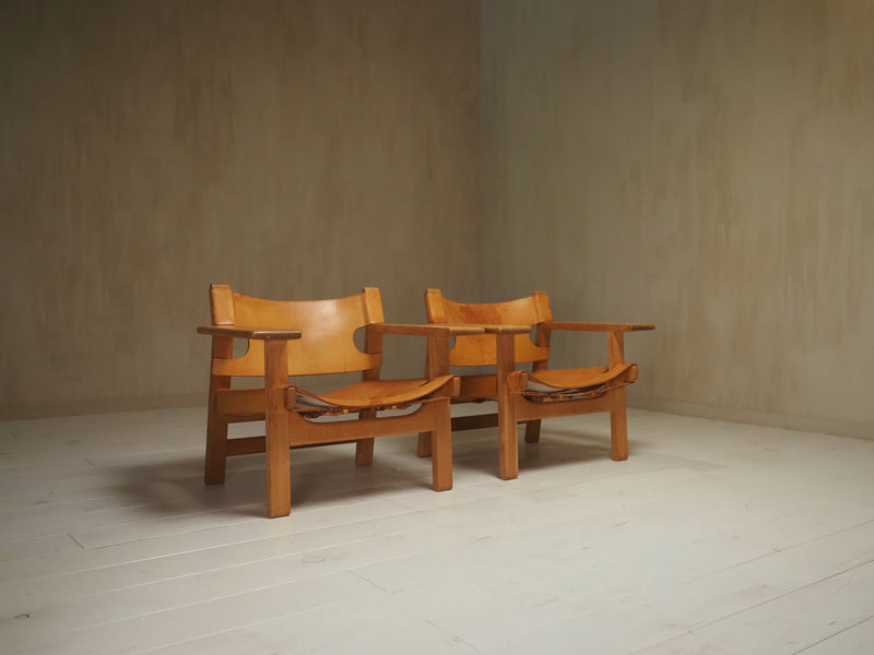 Pair of Børge Mogensen Spanish Chairs, 1960s — detail view