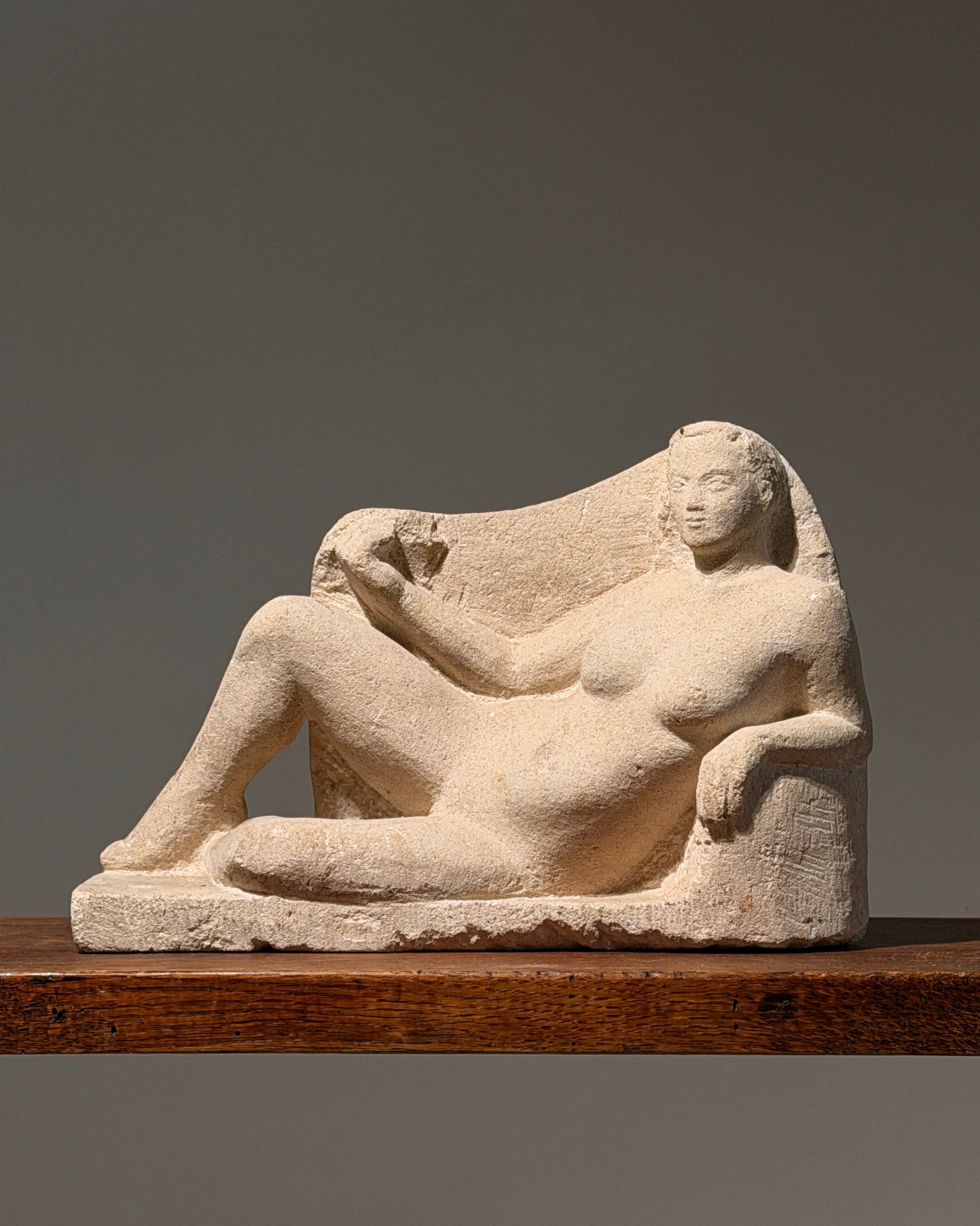 Exceptional female stone sculpture, France, circa 1920-1930.  by Figuresdesign | The Oblist