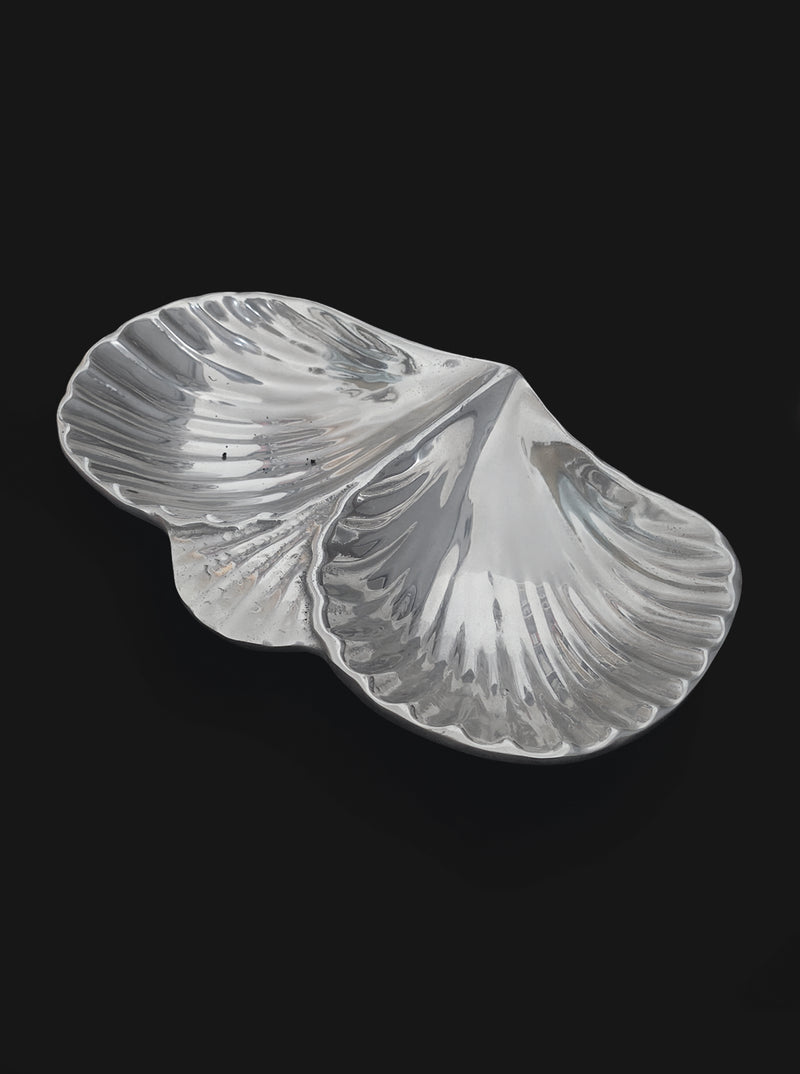 Shell Brass Double Tray — detail view