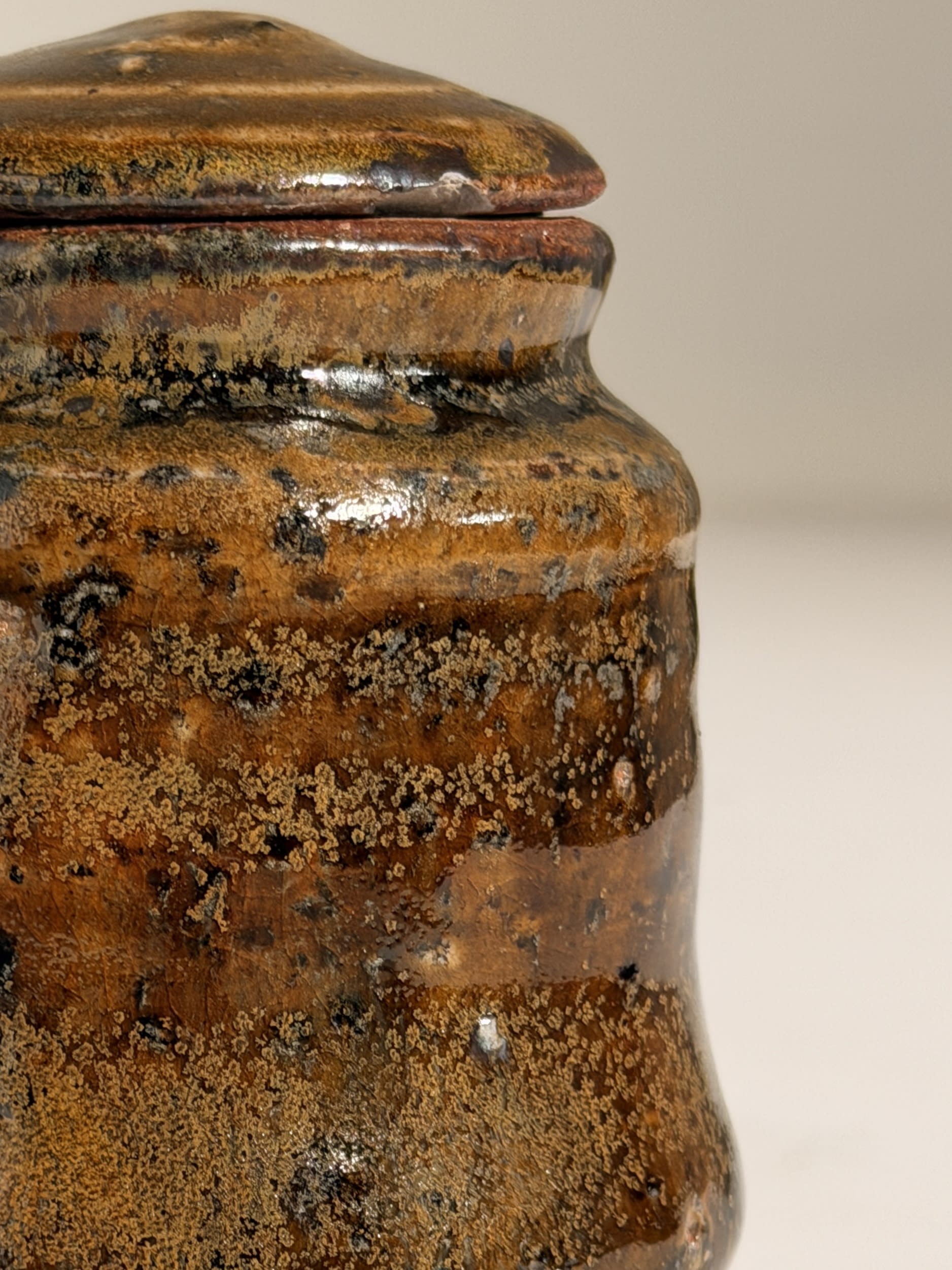Covered glazed stoneware pot, France, circa 1960–1970. — additional view