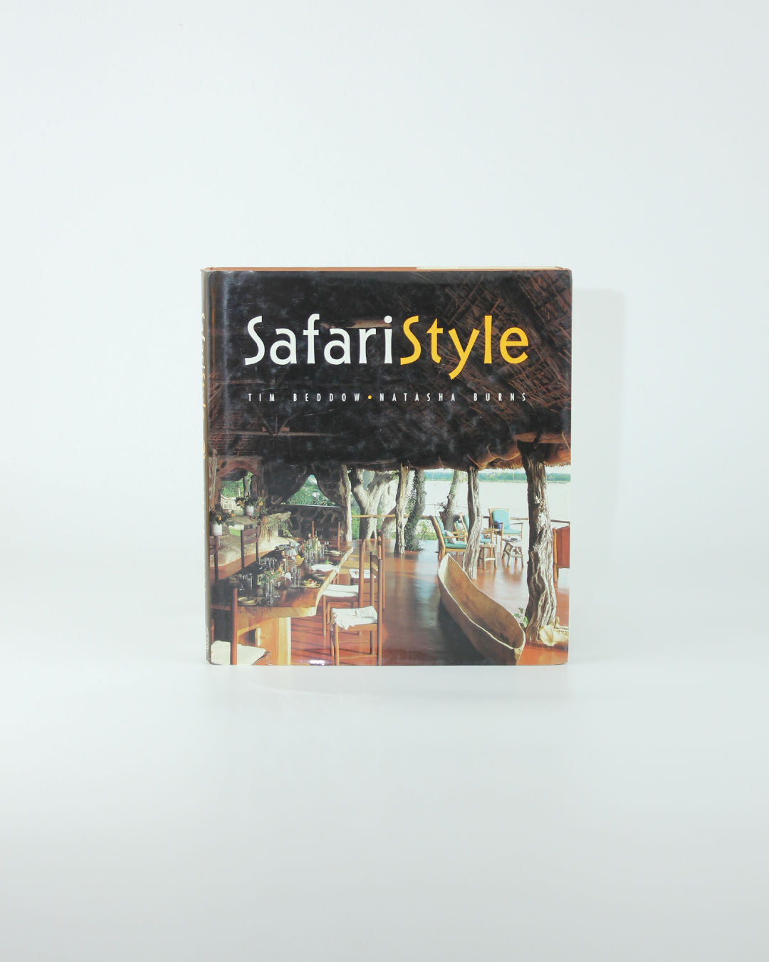 Safari Style' Book — front cover with wood texture and interior setting