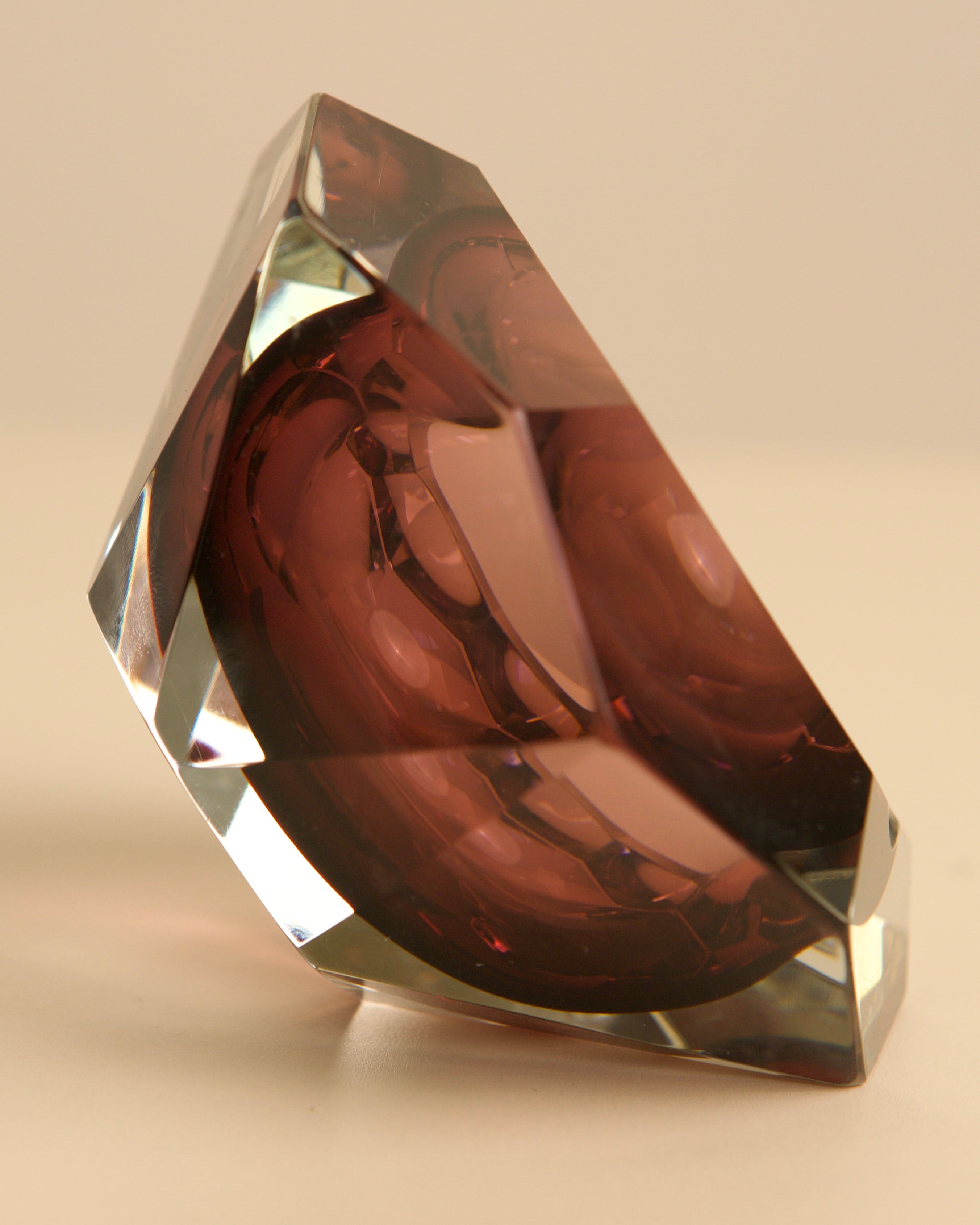 Cendrier “Diamond” en verre de Murano par Flavio Poli pour Seguso des années 60