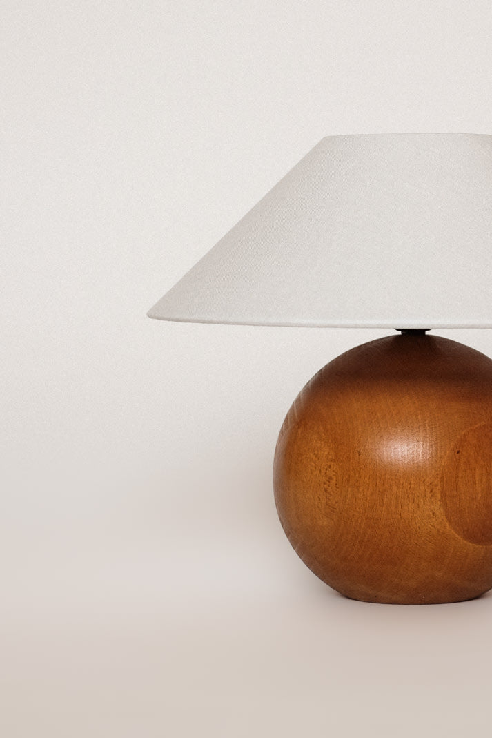 Wooden Sphere Table Lamp — close-up